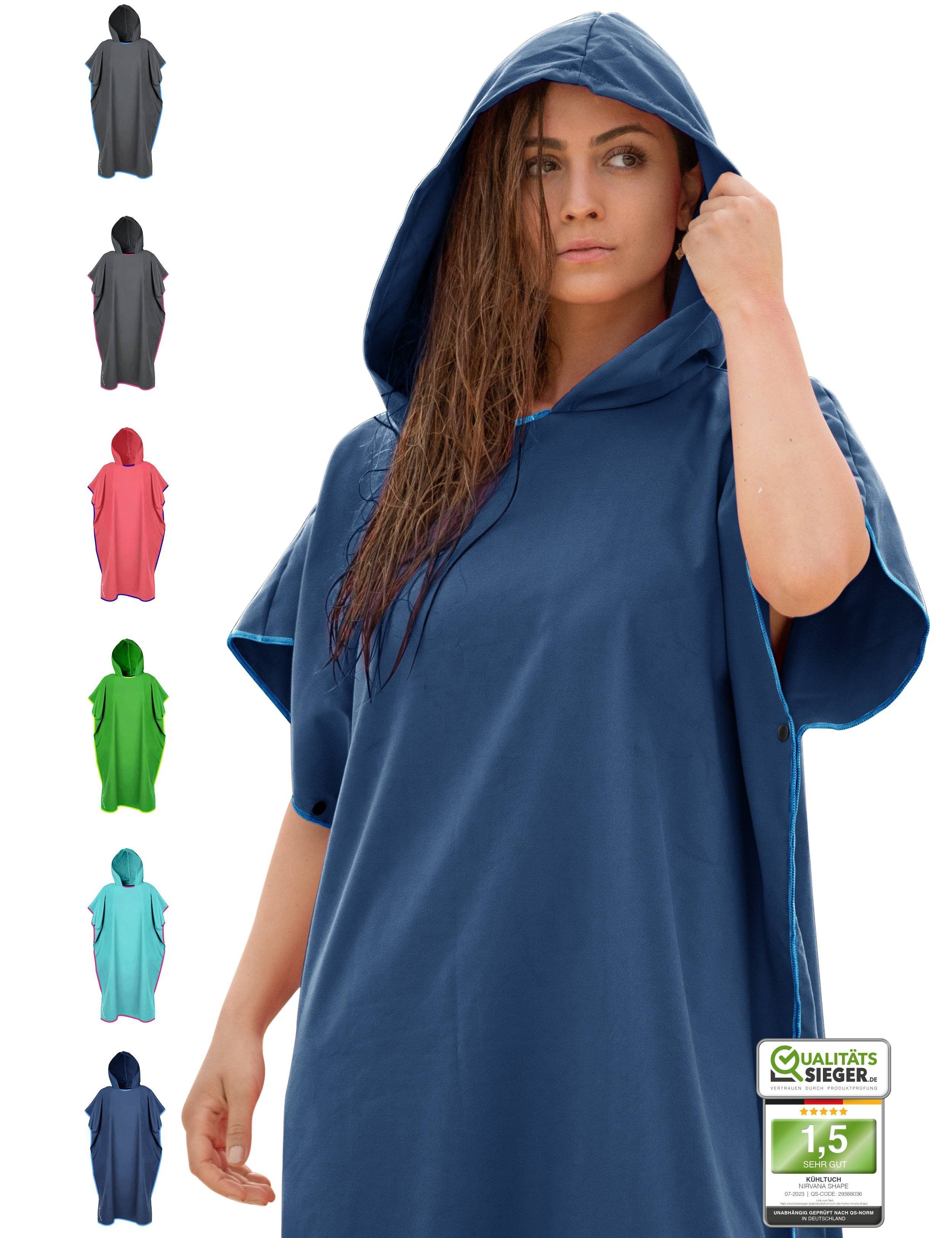 NirvanaShape Handtücher Handtuch-Poncho, Umziehhilfe & Handtuch zugleich Surf-Poncho, Quick-dry Funktion, Ideal auf Reisen zum Surfen, Strand