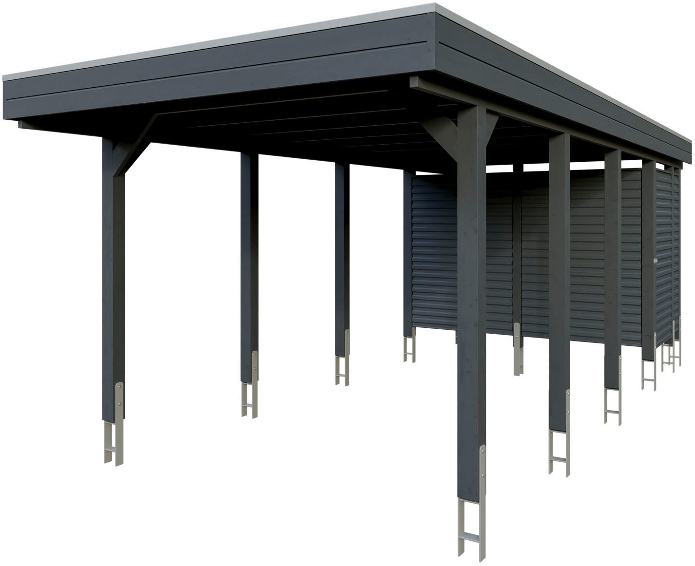 Skanholz Einzelcarport Friesland Set 12, BxT: 314x708 cm, 241 cm Einfahrtshöhe