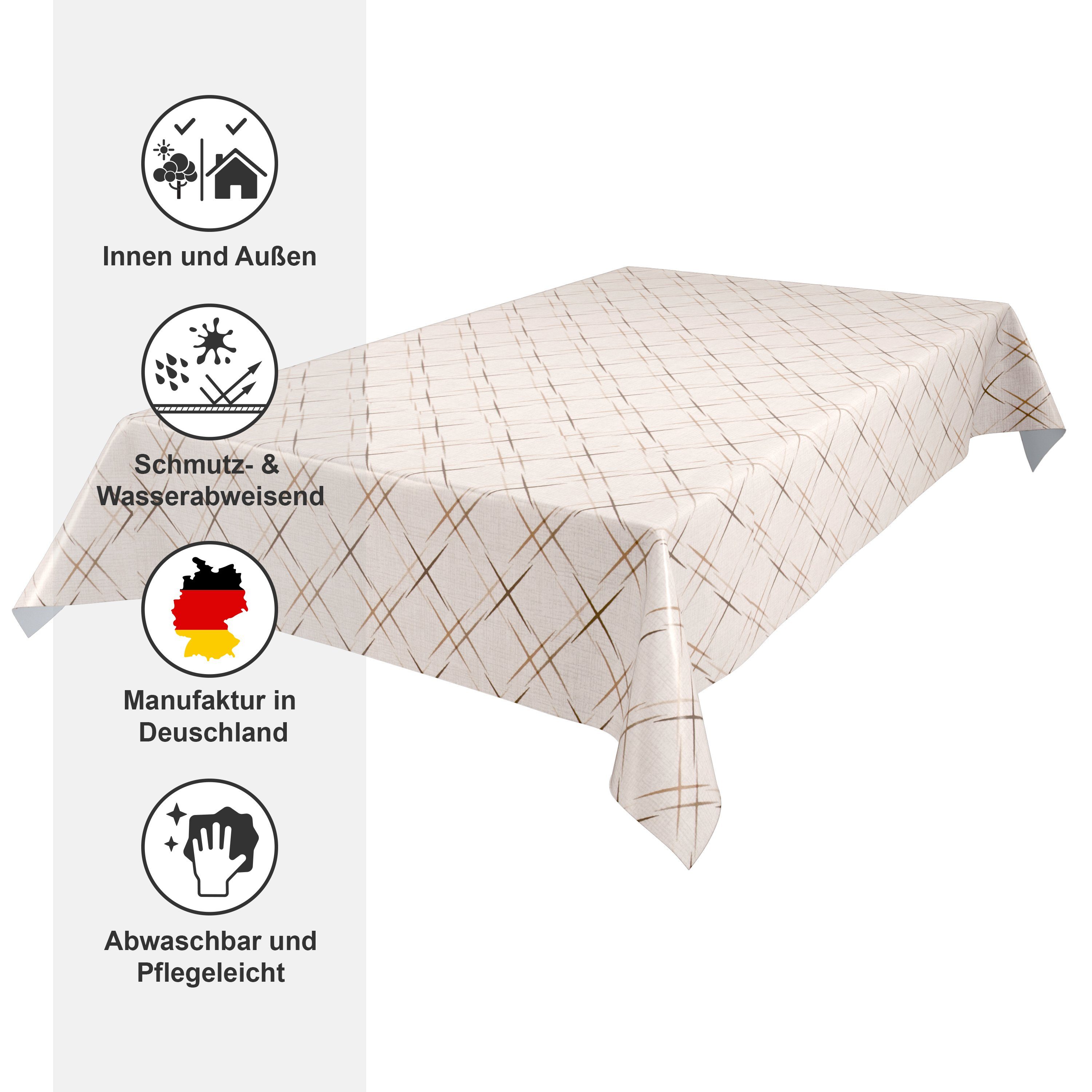 Beautex Tischdecke NATUR Wachstuchtischdecke, abwischbare Tischdecke, RUND OVAL ECKIG (1-tlg)
