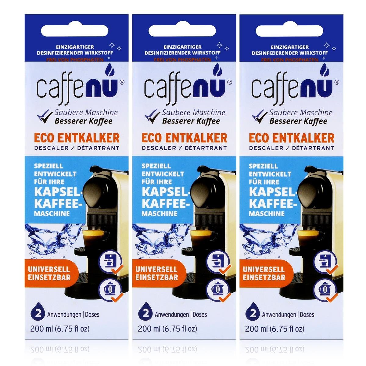 für Kapsel-Kaffee-Maschinen - 200ml caffenu Caffenu Entkalker Eco Entkalker Speziell (3e