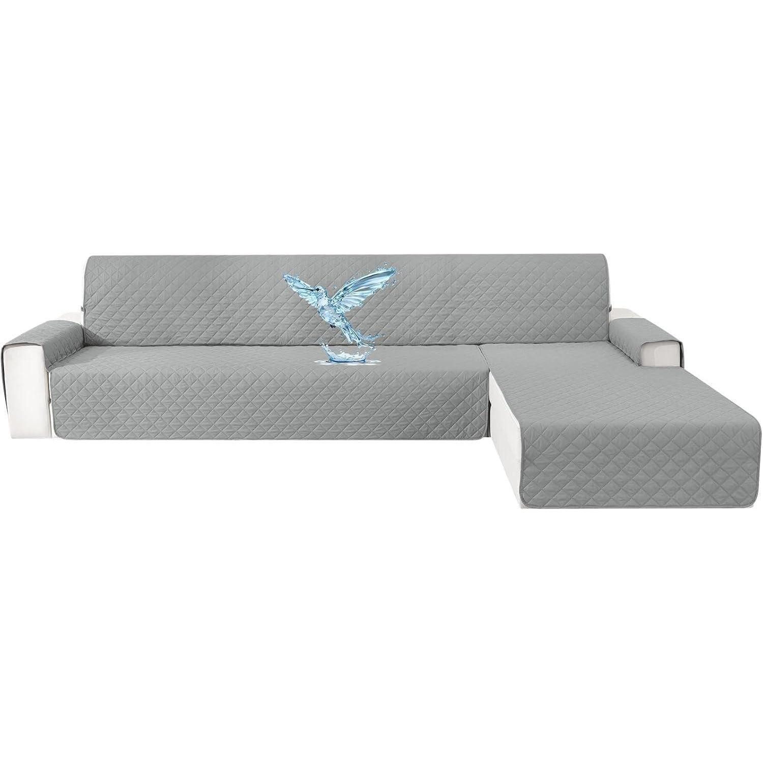 LuxusKollektion Ecksofahusse Couch Überzug Ecksofa L Form Hellgrau L Form 3 Sitzer (L 255 CM)