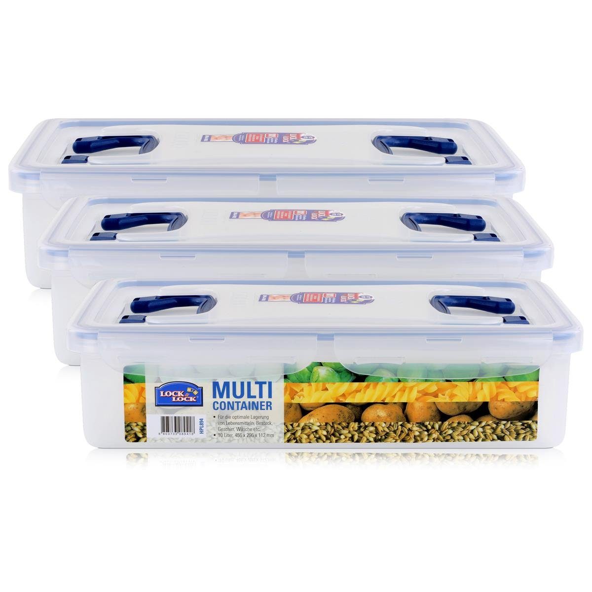 LOCK & LOCK Vorratsdose Lock&Lock HPL894 Frischhaltedose 10 Liter Multibox (3er Pack