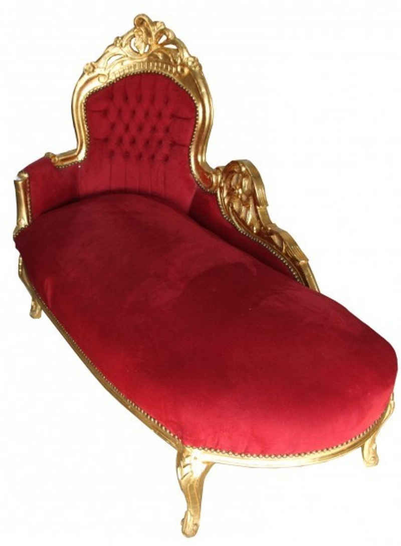 Casa Padrino Chaiselongue Barock Chaiselongue "King" Bordeaux/Gold