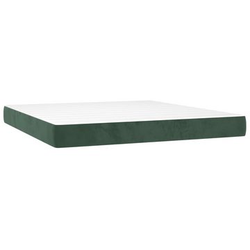 vidaXL Bettgestell Boxspringbett mit Matratze Dunkelgrün 200x200 cm Samt Bett Bettgestell