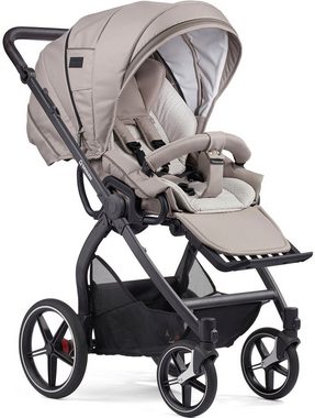 Gesslein Kombi-Kinderwagen FX4 Soft+ mit Aufsatz Classic schwarz/schwarz, steingrau, mit Babywanne Cx3 und Babyschalenadapter