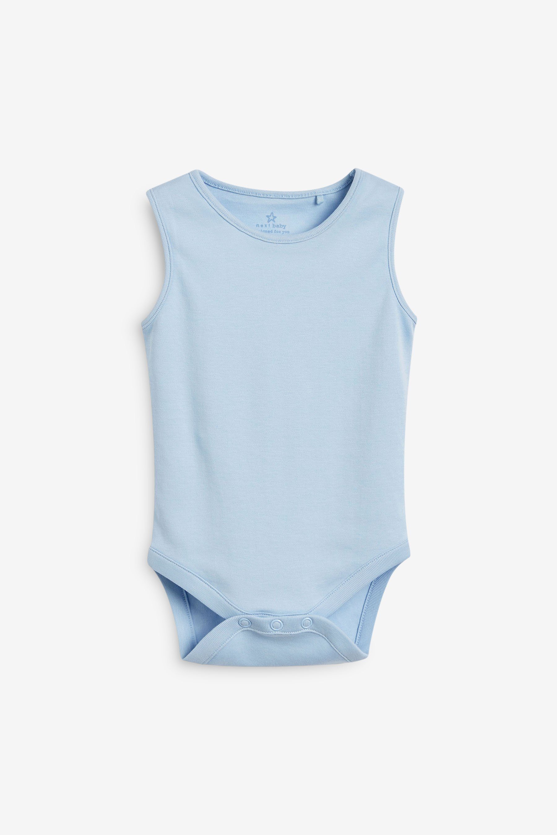 Next (5-tlg) Body Blue ärmellose Baby-Bodysuits 5er-Pack