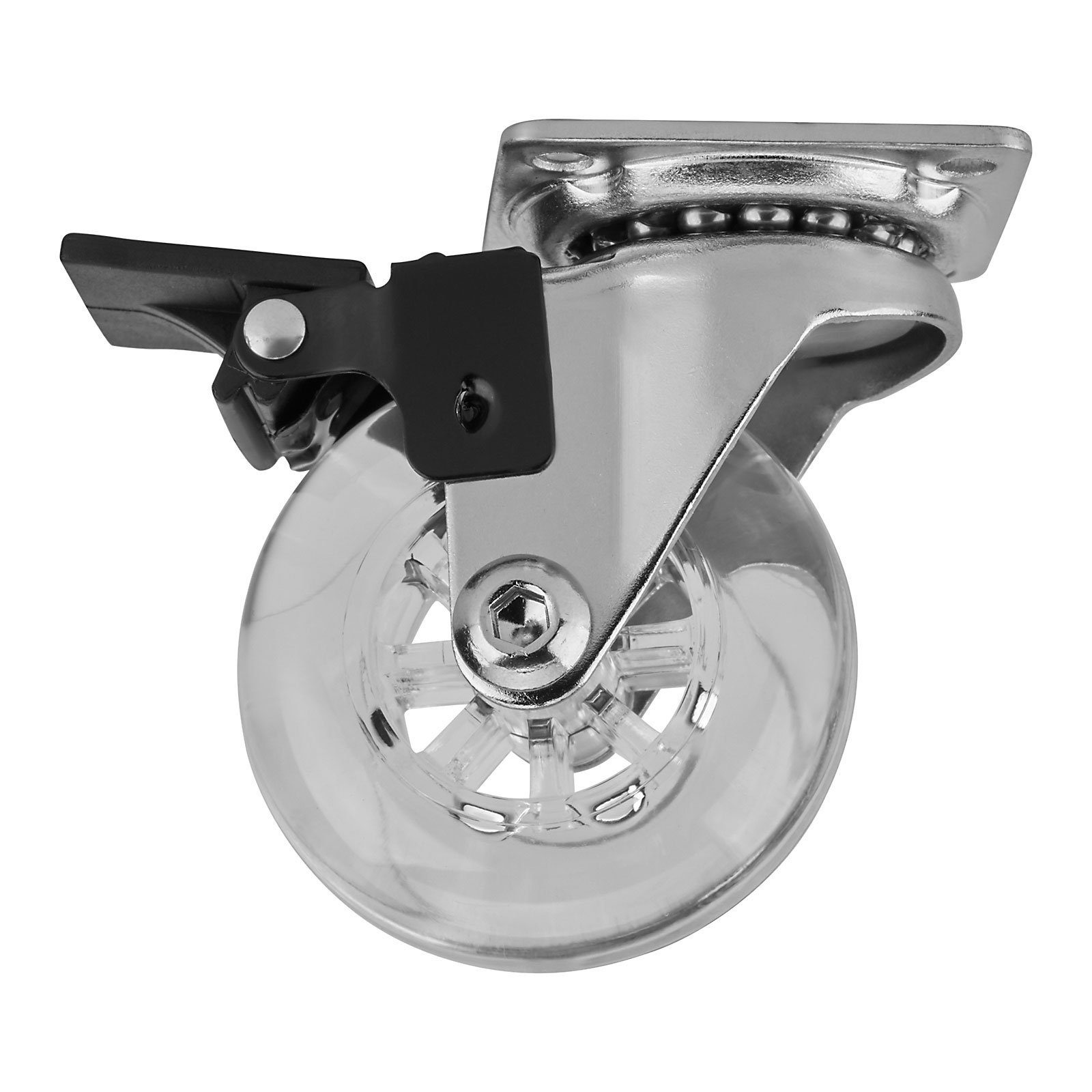 SO-TECH® Мебельrolle SWIFT Ø 35-75 mm belastbar bis 35 kg je Rolle in transparent / schwarz, mit / ohne Bremse