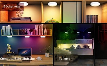 KUGI LED Wandleuchte unterbauleuchte Touch-Licht Schrankleuchte mit Fernbedienung dimmbar, Es eignet sich für viele Orte wie Arbeitszimmer, Küche, Flur, Garderobe, Esszimmer, Bartheke usw, Timer Runder Unterschrank Küche kabellose magnetische Touch-Schrankleuchte, Küchenlampe Deckenleuchte Kaltweiß für Küche Bad Schlafzimmer Flur Keller Die 3 LED-Nachtlichter werden, LED Deckenleuchte Deckenlampe 6500K Wasserdichte Badezimmer lampe