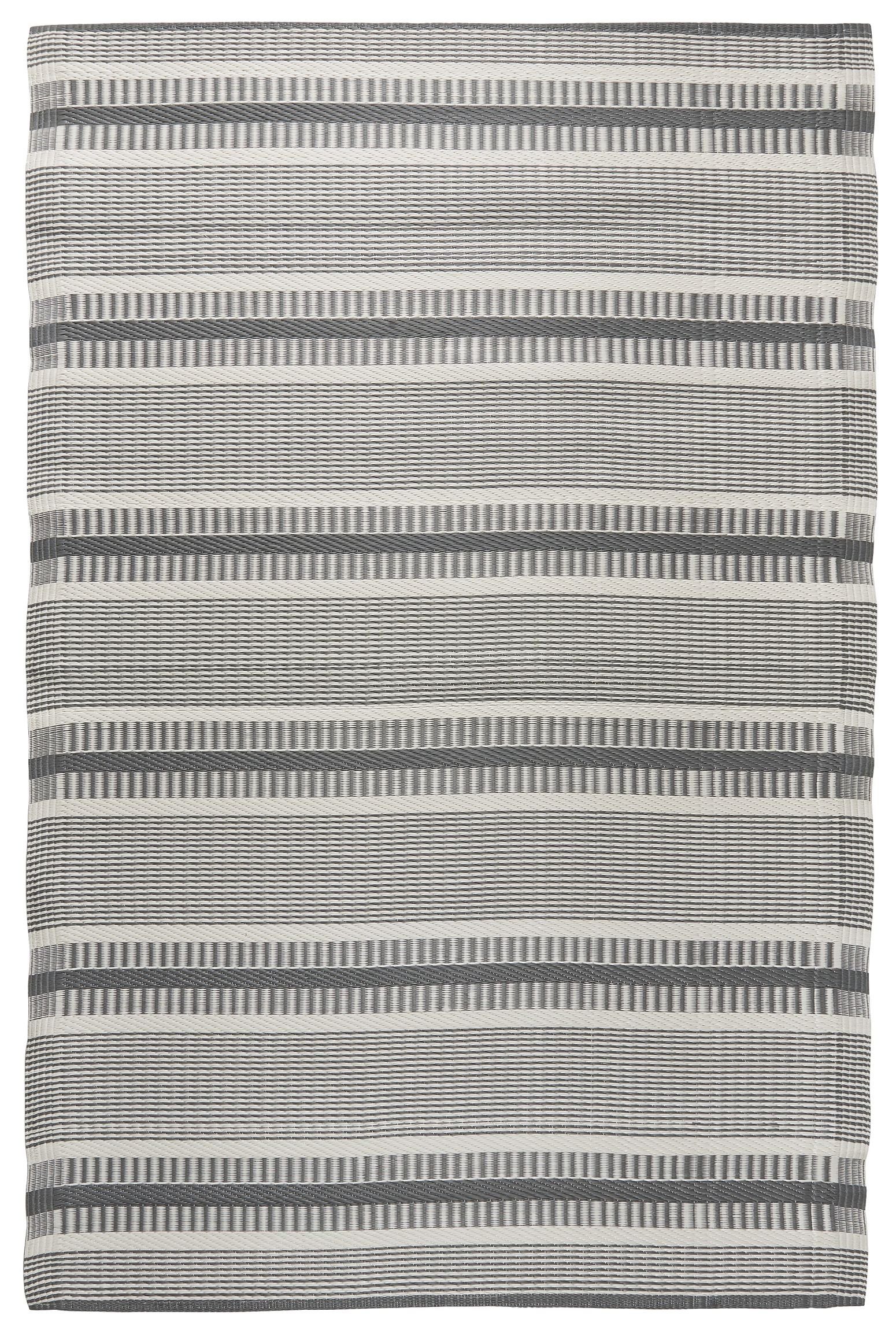 Ib Laursen Outdoorteppich Teppich Läufer Terrasse Balkon 120x180cm Grau Weiß Kunststoff Ib