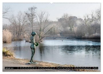 CALVENDO Wandkalender Bodypainting Statuen im GrünenCH-Version (Premium, hochwertiger DIN A2 Wandkalender 2023, Kunstdruck in Hochglanz)