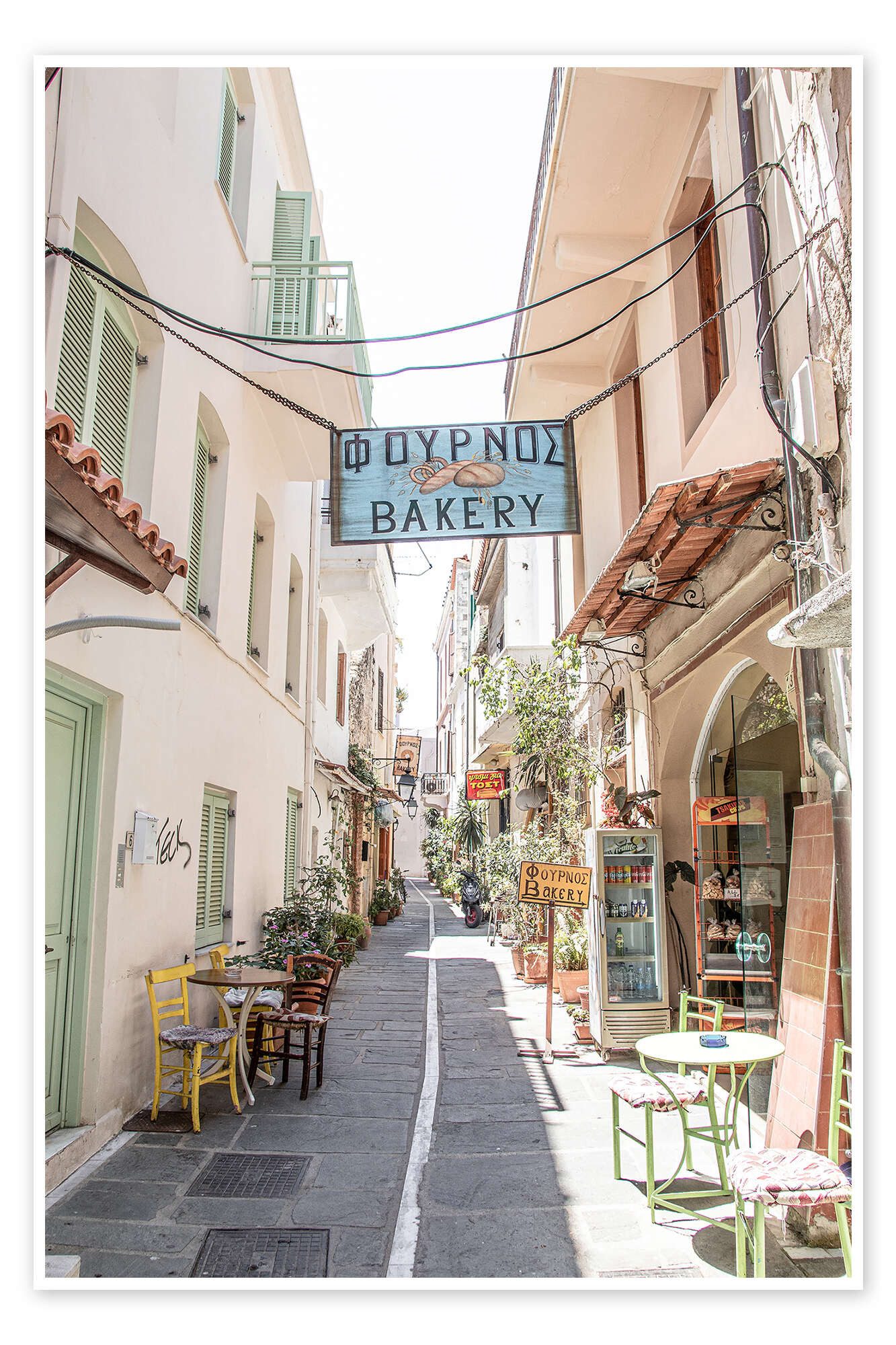 Posterlounge Wandbild Pastellstraße in Griechenland, Henrike Schenk, erhältlich als Poster, Leinwandbild, Wandsticker oder Acrylglasbild