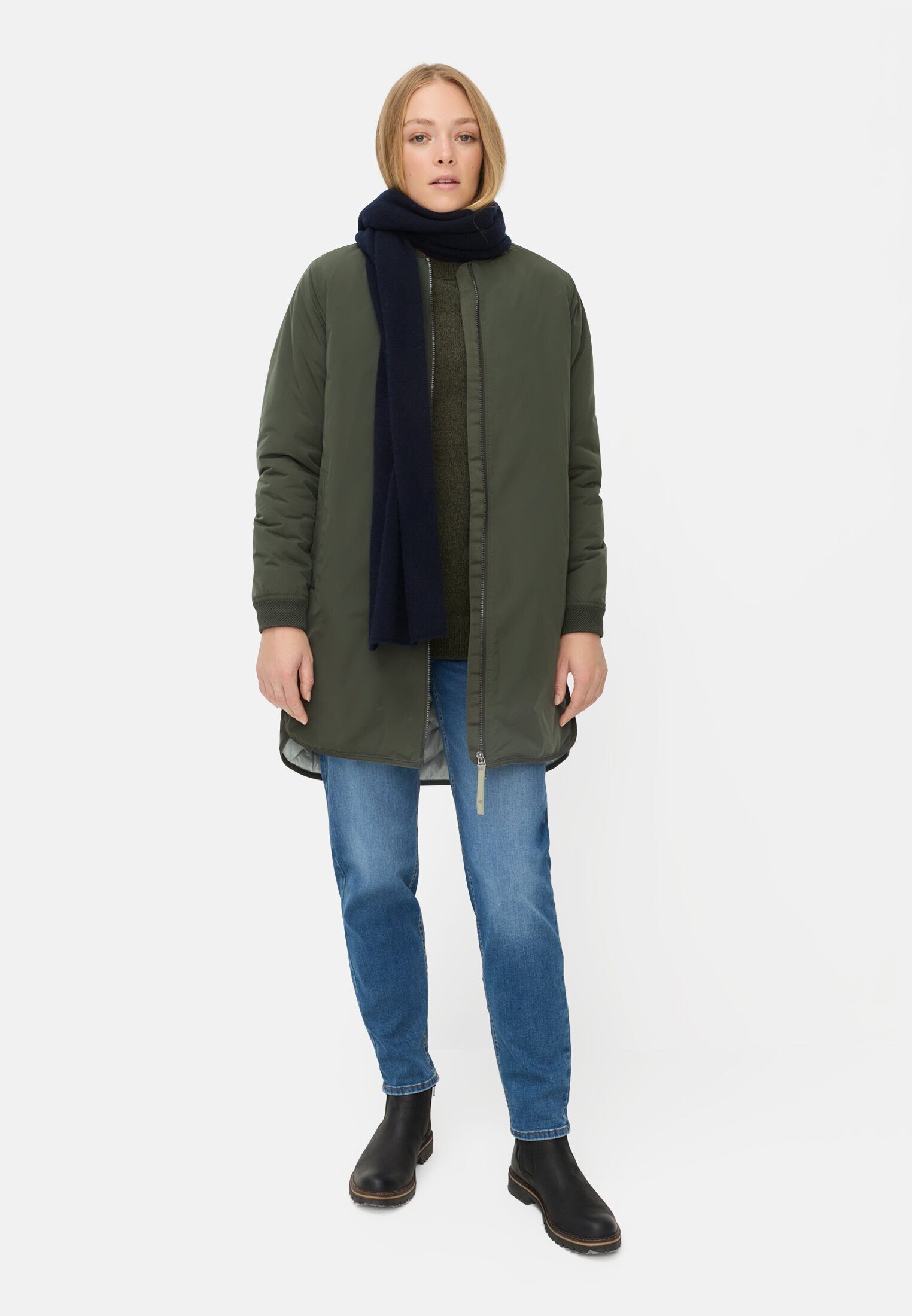 camel active Funktionsmantel aus reinem Polyester Langarm Stehkragen Stehkragen