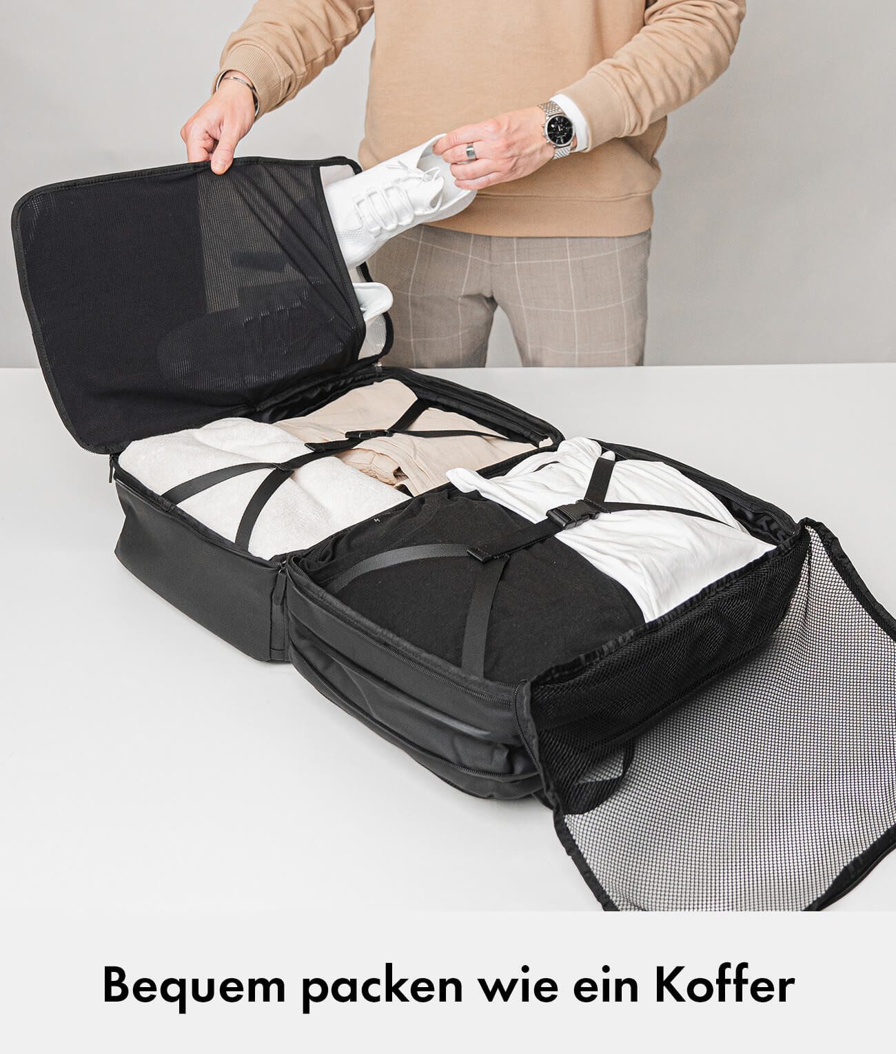 onemate Rucksack Handgepäckrucksack, Travel Backpack Pro (1-tlg), Handgepäcksrucksack mit Laptopfach 16 Zoll + verstecktes Airtagfach