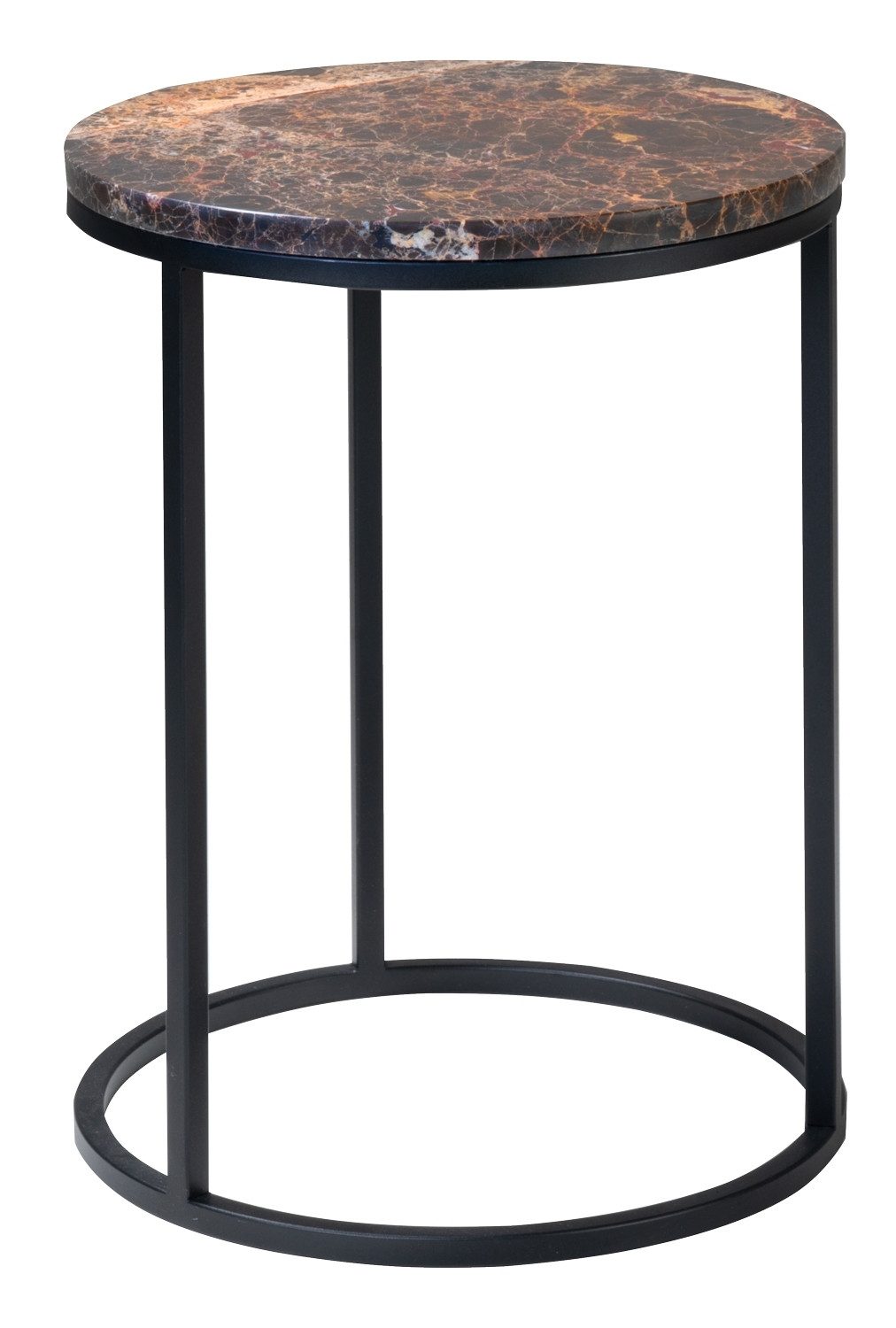 Beistelltisch Beistelltisch, VARIMO, Marmor, Braun, Ø 39 cm