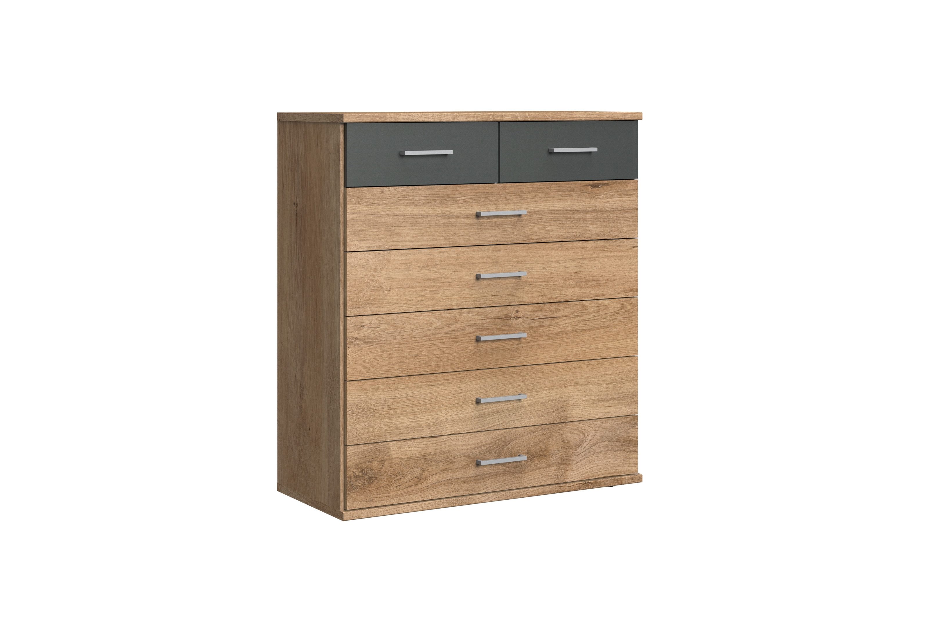 freiraum Kommode Click (B/H/T: 90x106x40 cm), in Plankeneiche-Nachbildung mit 7 Schubladen