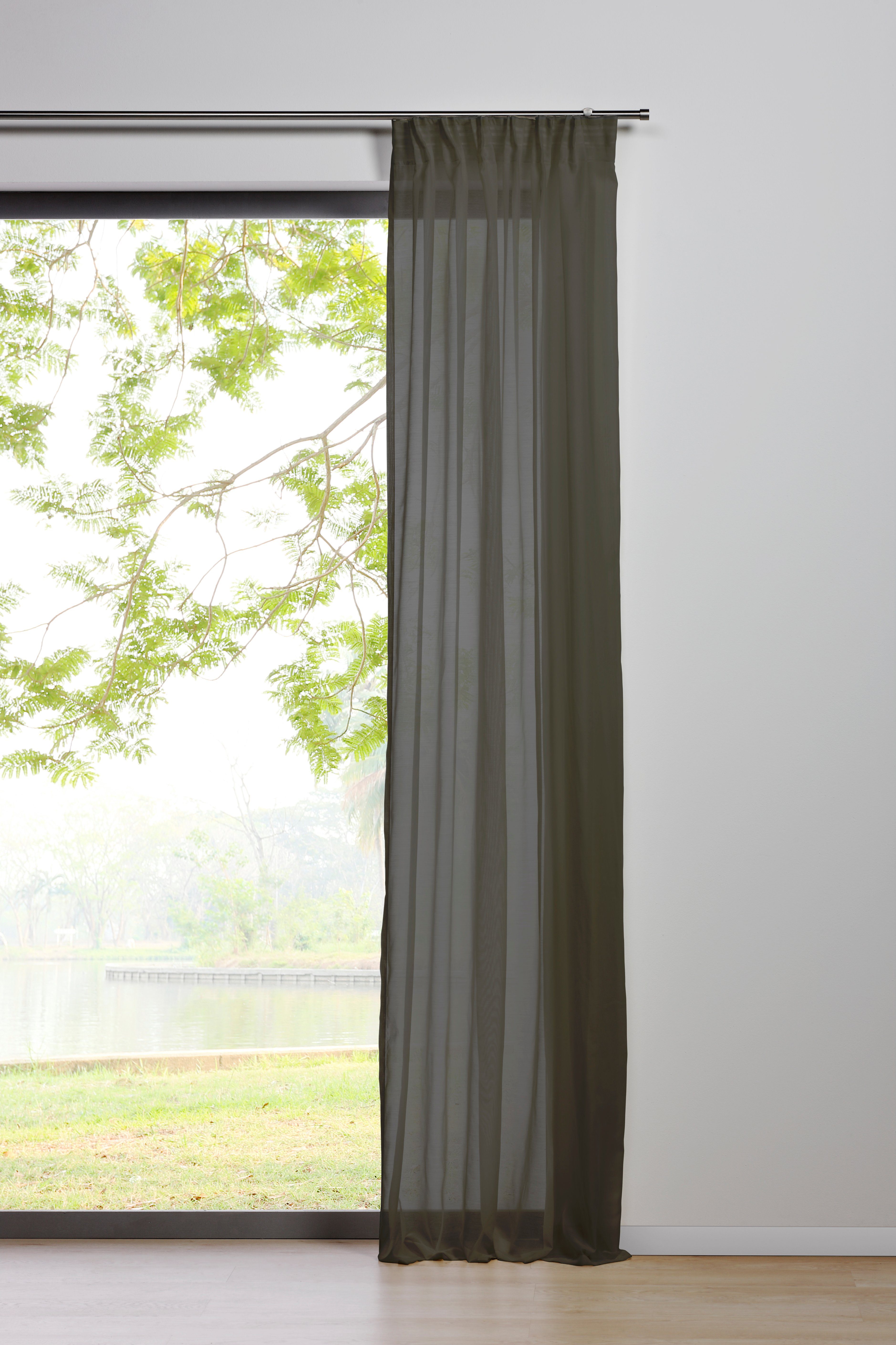 Vorhang Mood, ondeco, verdeckte Schlaufen (1 St), 100% Polyester, moderner Schlaufenschal Grau