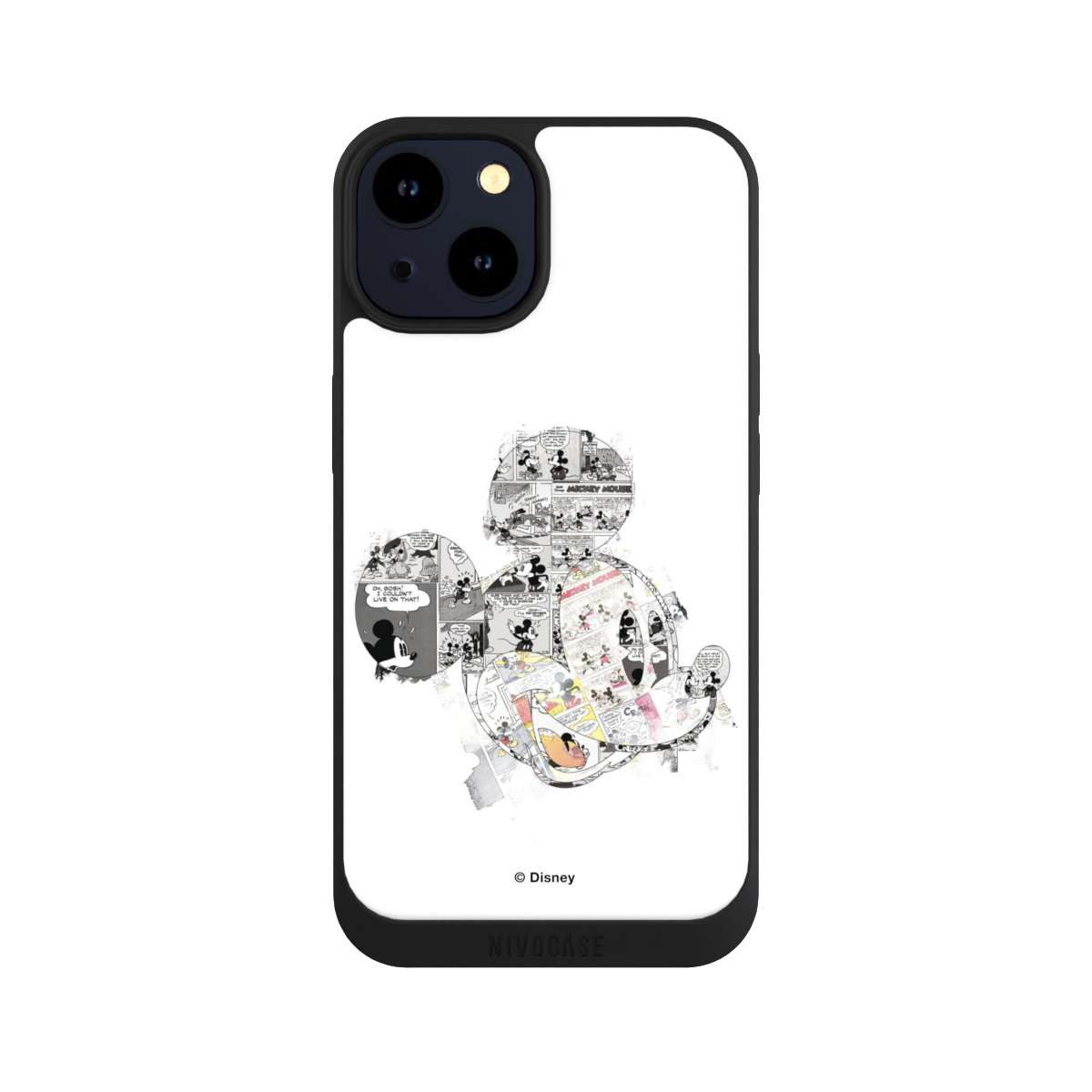 NIVOCASE Handyhülle Mickey Mouse Offizielles Lizenzprodukt Disney Mickey Mouse - Collage, Apple iPhone 14 Handyhülle Hülle NIVOpure Case Schwarz