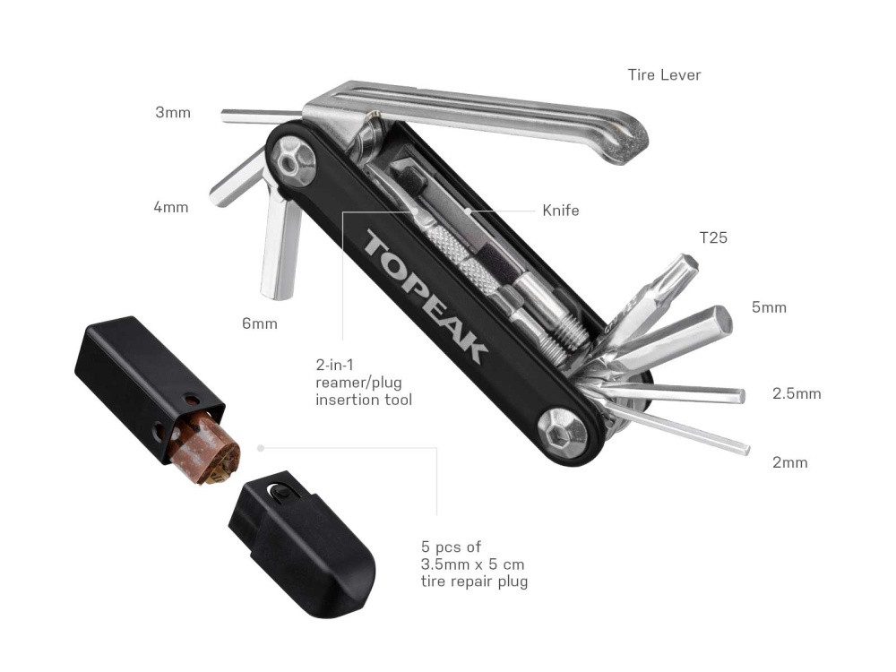 Topeak Multitool Toolbox T11 Ninja Master Fahrradwerkzeug deluxe, Multitool, Reparatur
