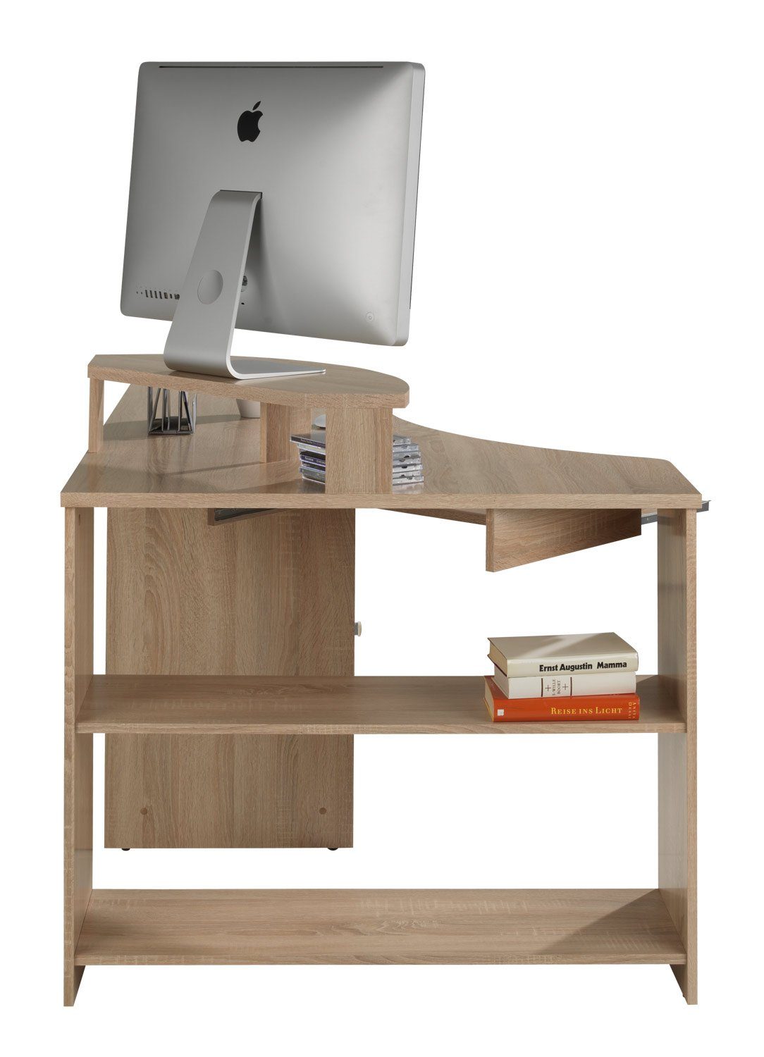 Bega Consult Eckschreibtisch TANGA, Eiche Sonoma Dekor, 97 x 78 x 137 cm, mit Tastaturauszug, mit 2 Schubladen und 6 Ablagefächer