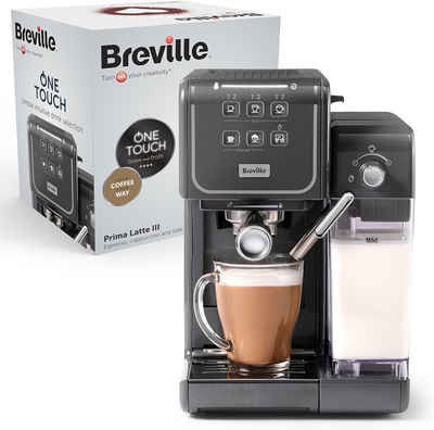 Breville Kaffeevollautomat Prima Latte III Siebträgermaschine Espressomaschine, mit Milchaufschäumer italienischer Pumpe mit 19 Barkompatibel ESE-Pads