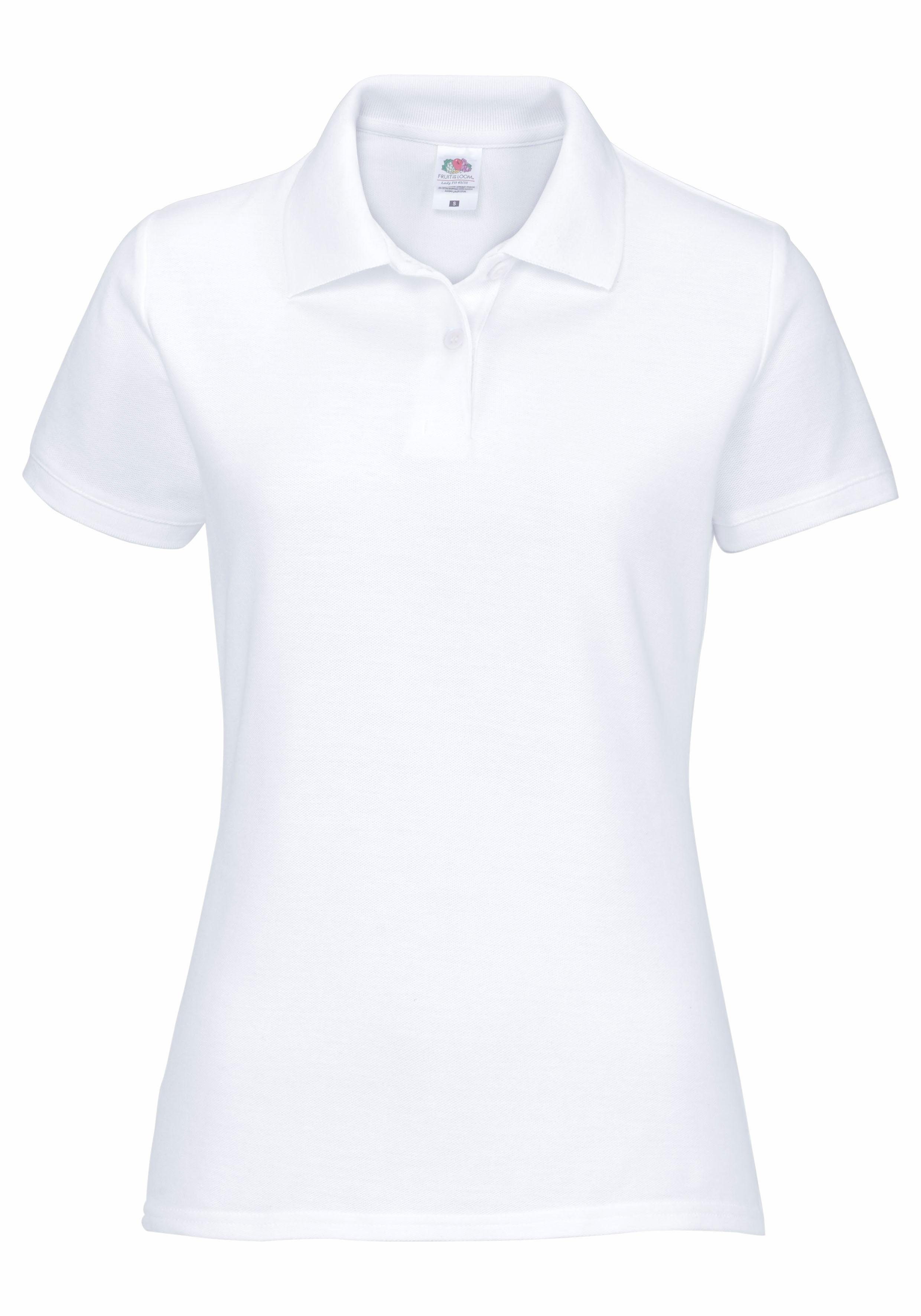 Polo Poloshirt Fruit of Loom weiß Lady-Fit Premium the