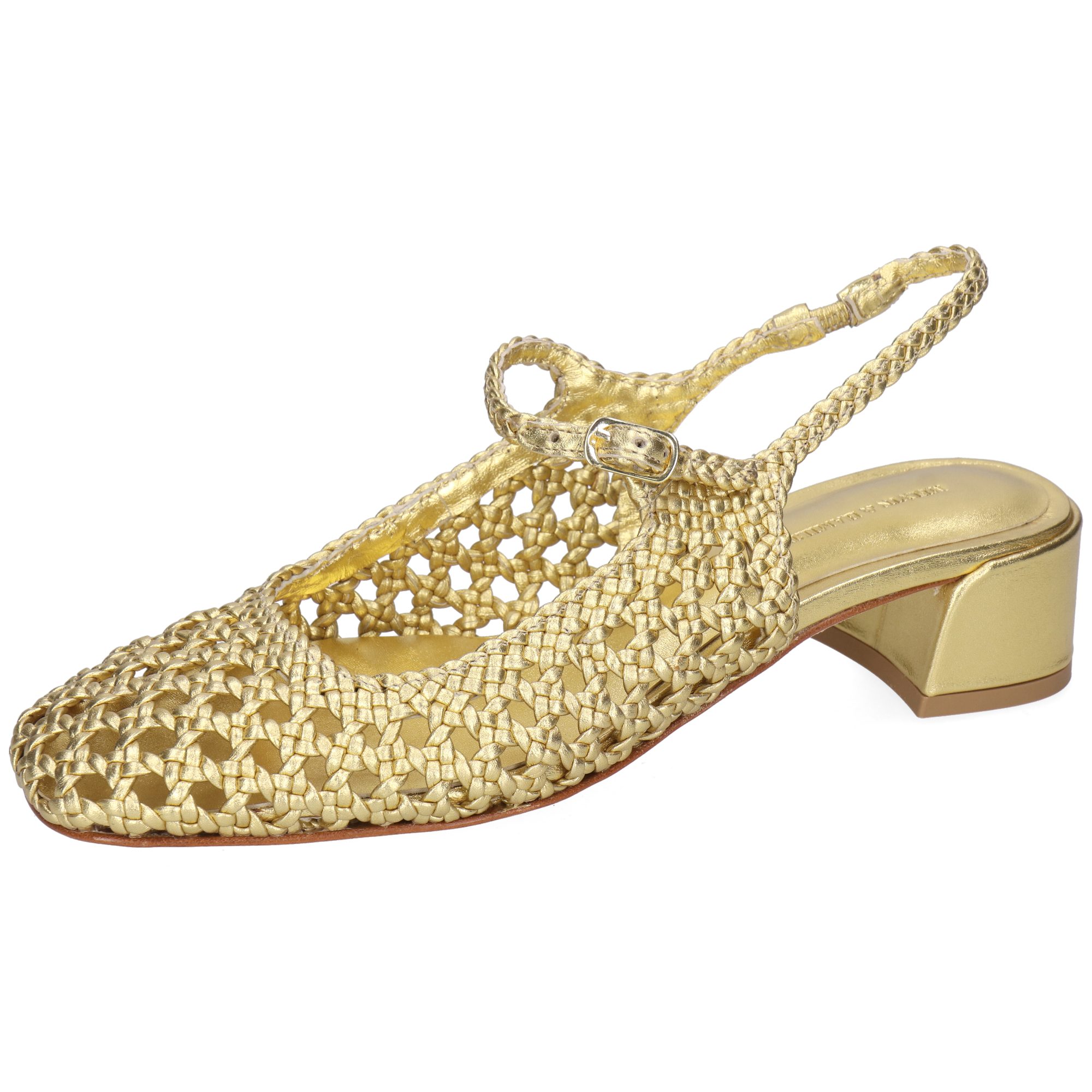Melvin & Hamilton Belly 2 Leder-Sandalen für Damen Sandale Block-Absatz, Echtes Leder, Von Hand geflochten