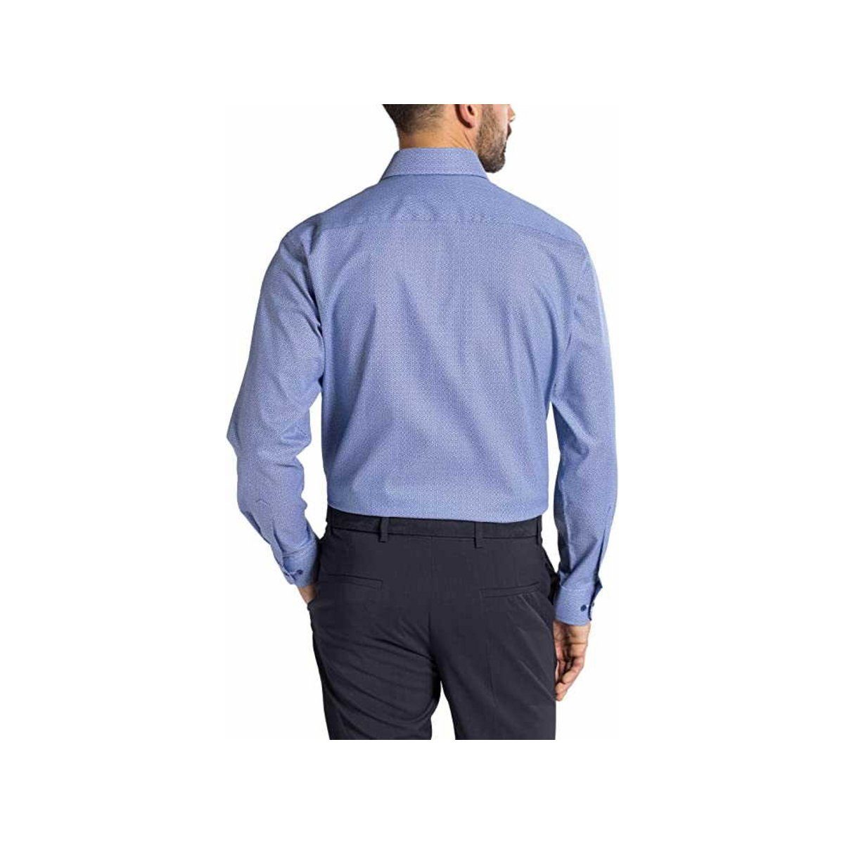 Eterna Langarmhemd blau Modern fit (1-tlg)