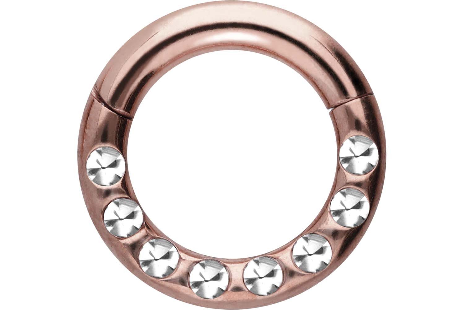 PIERCINGLINE Nasenpiercing Chirurgenstahl Segmentring Clicker KRISTALLE + EPOXY Ohrpiercing (Clicker, 1-tlg), Ohrpiercing für Conch, Helix, Tragus, Daith, Lobe