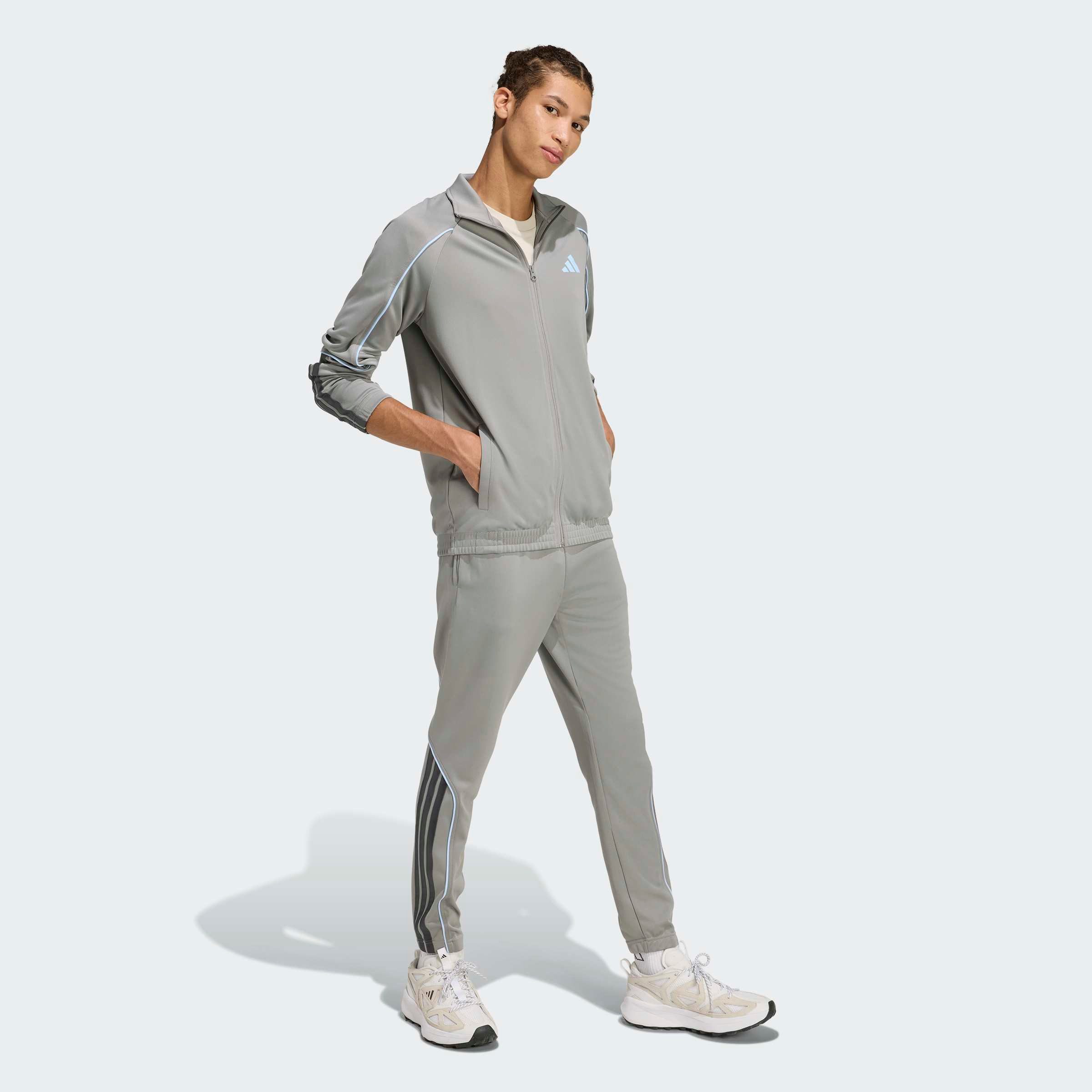 adidas Sportswear Trainingsanzug STADIUM 3-STREIFEN (2-tlg), zweiteiliges Set aus Jacke und Hose, aus leichtem Polyester