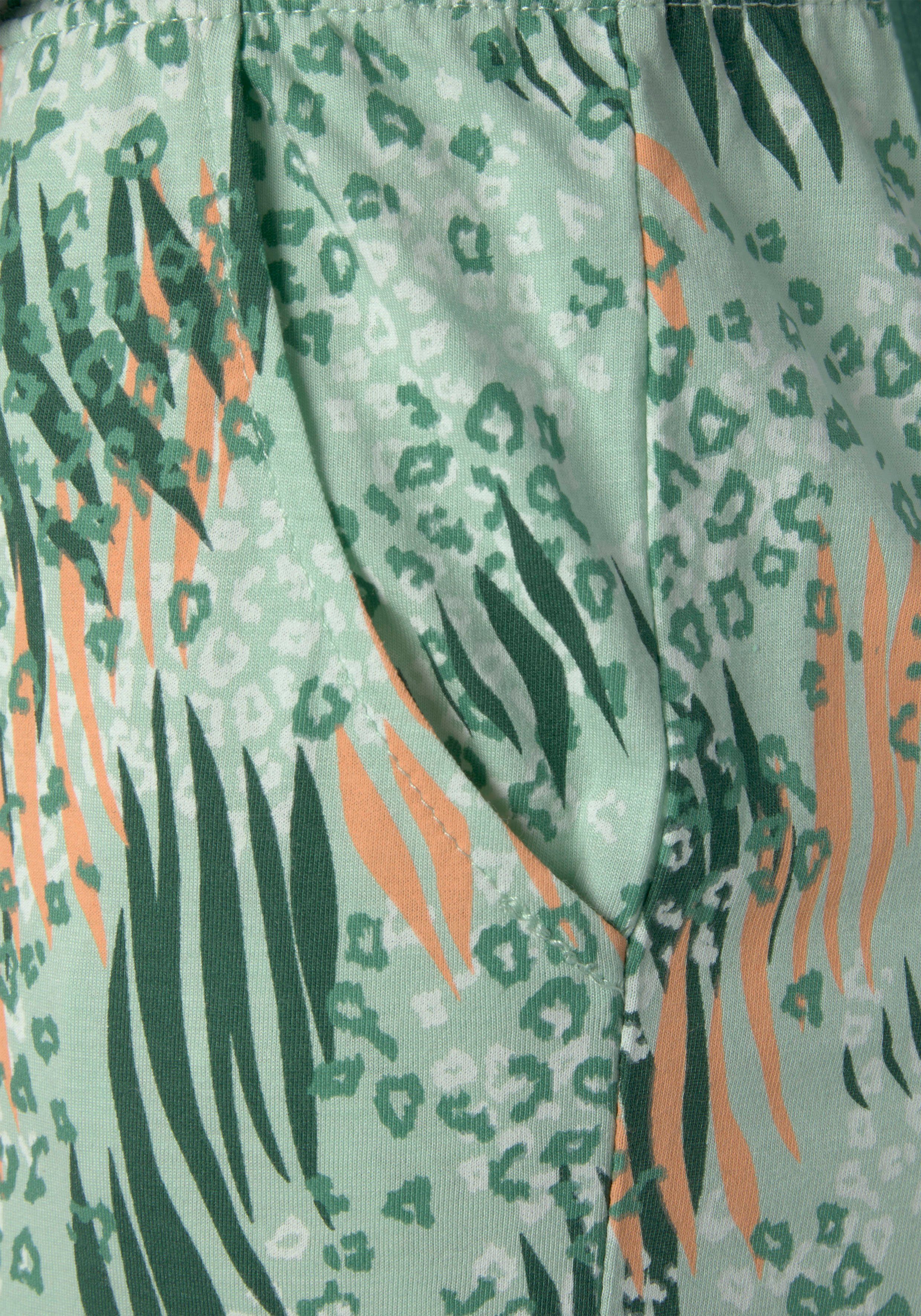 Vivance Dreams Pyjama (2 mit tlg) gemustert dunkelgrün abstraktem Naturprint