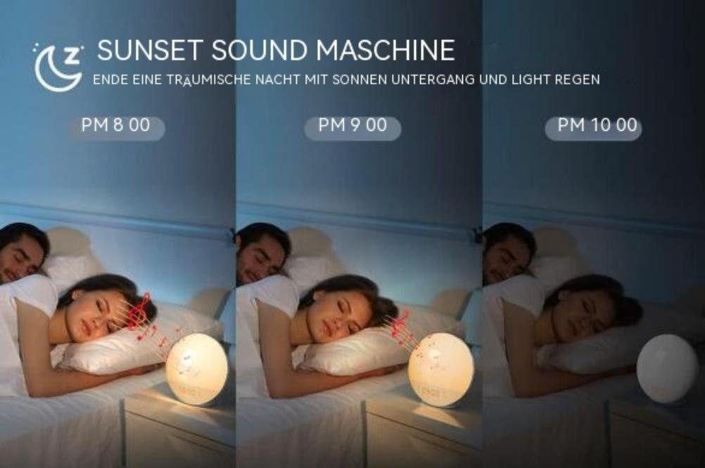 sunrise/sunset light Farben, Wake-up Wecker Discaver with simulierter 14 radio FM Schlafhilfe-Doppelwecker simulation, 7 Töne,