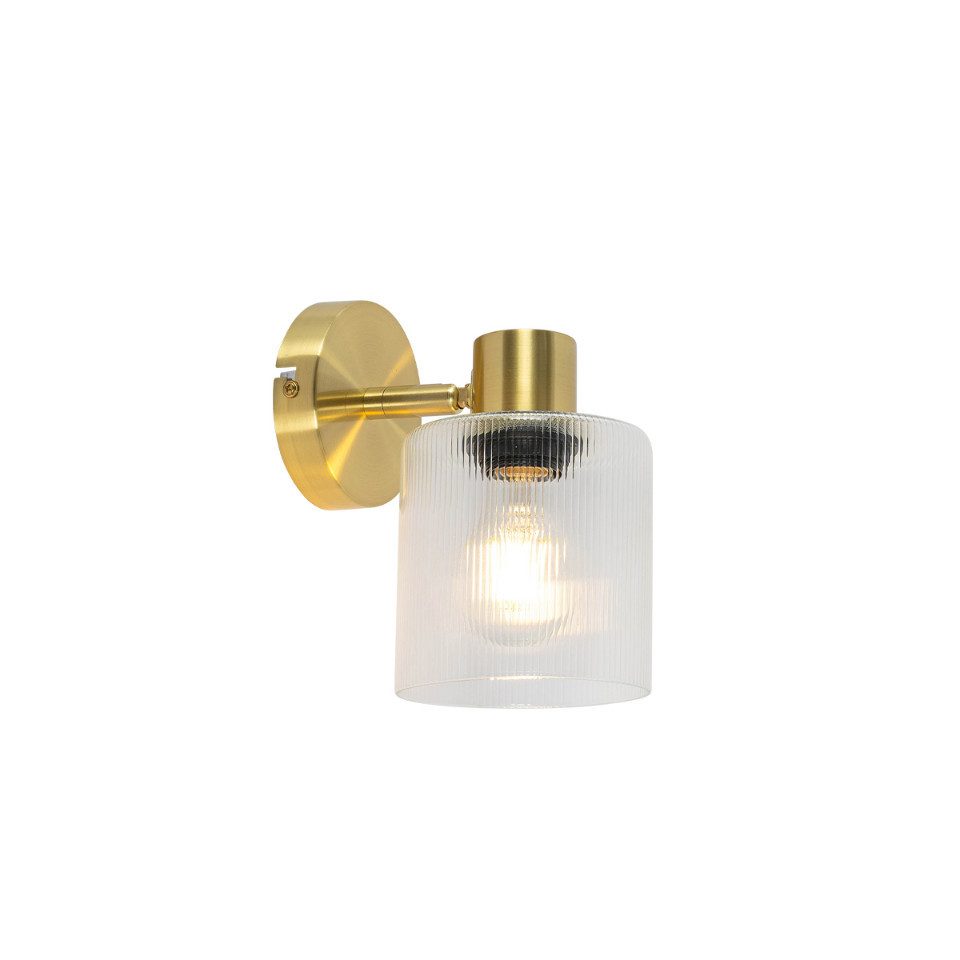 Qazqa LED Aufbaustrahler Laura, ohne Leuchtmittel, E27, Gold, Art Deco, Gla günstig online kaufen