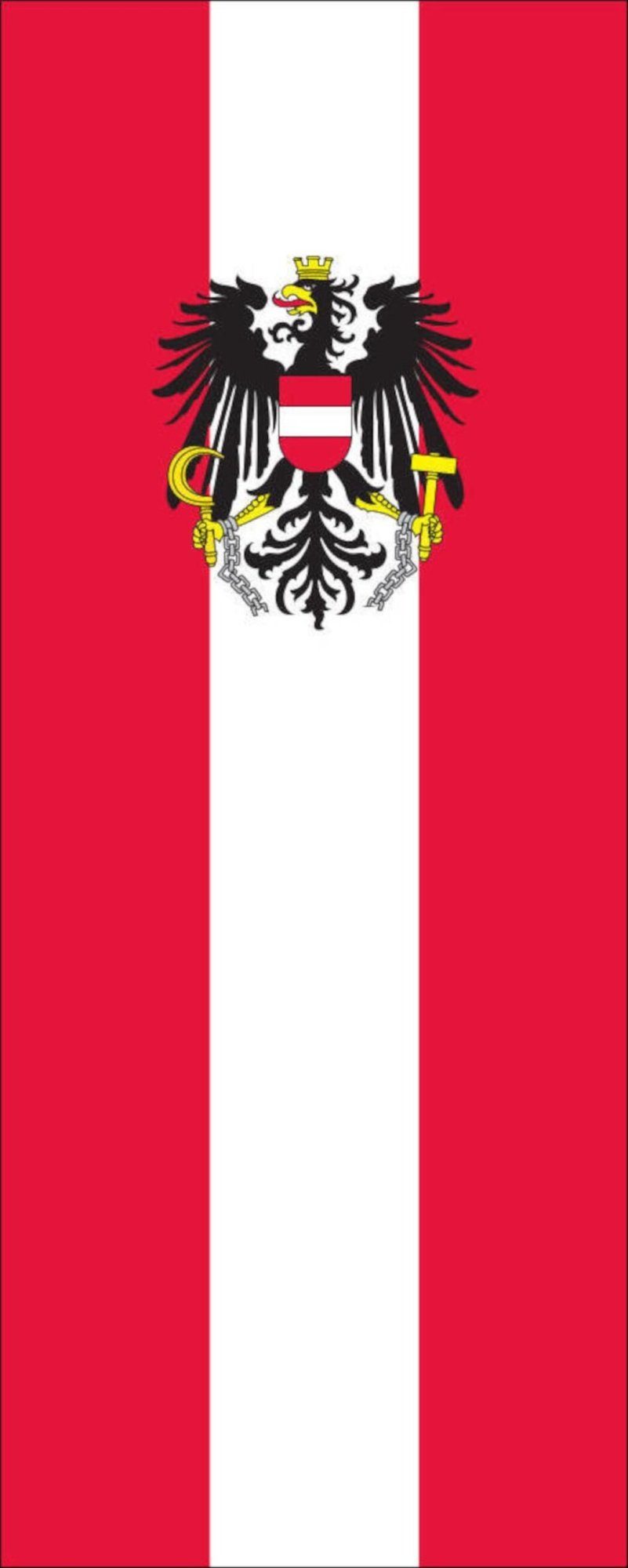 flaggenmeer Flagge Österreich mit Wappen 160 g/m² Hochformat