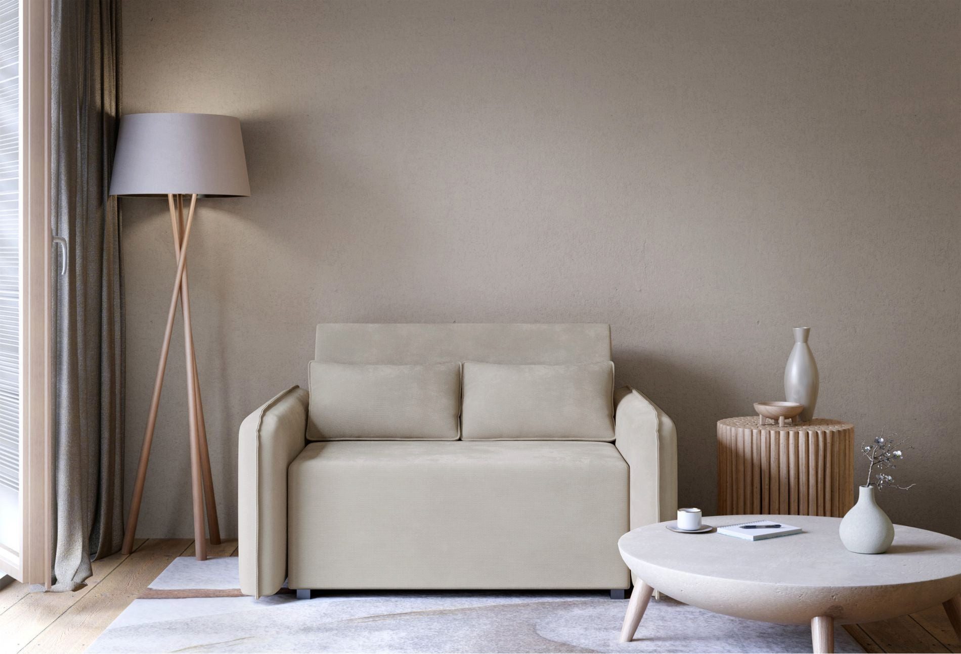 Selsey Schlafsofa, 2-Sitzer Sofa mit Schlaffunktion Bettkasten und pflegeleichtem Bezug