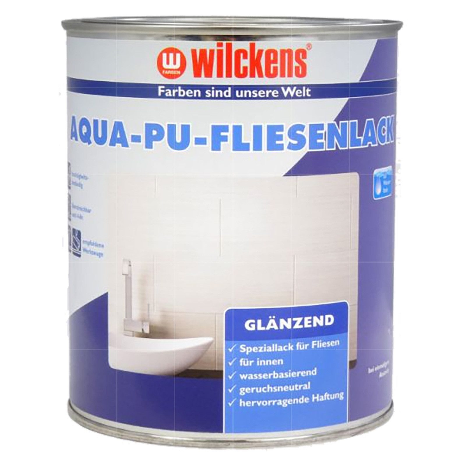 Wilckens Farben Fliesenlack Aqua - PU - Fliesenlack Glänzend 0,75 LTR