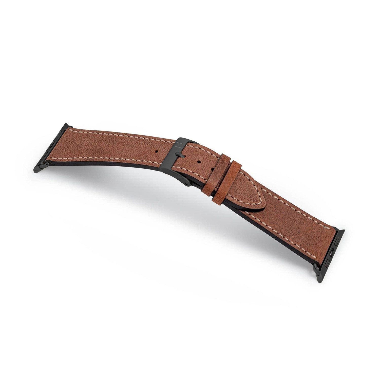 Selva Technik Uhrenarmband Lederarmband HOHELUFT, kompatibel mit Apple Watch 1-9, SE, Braun