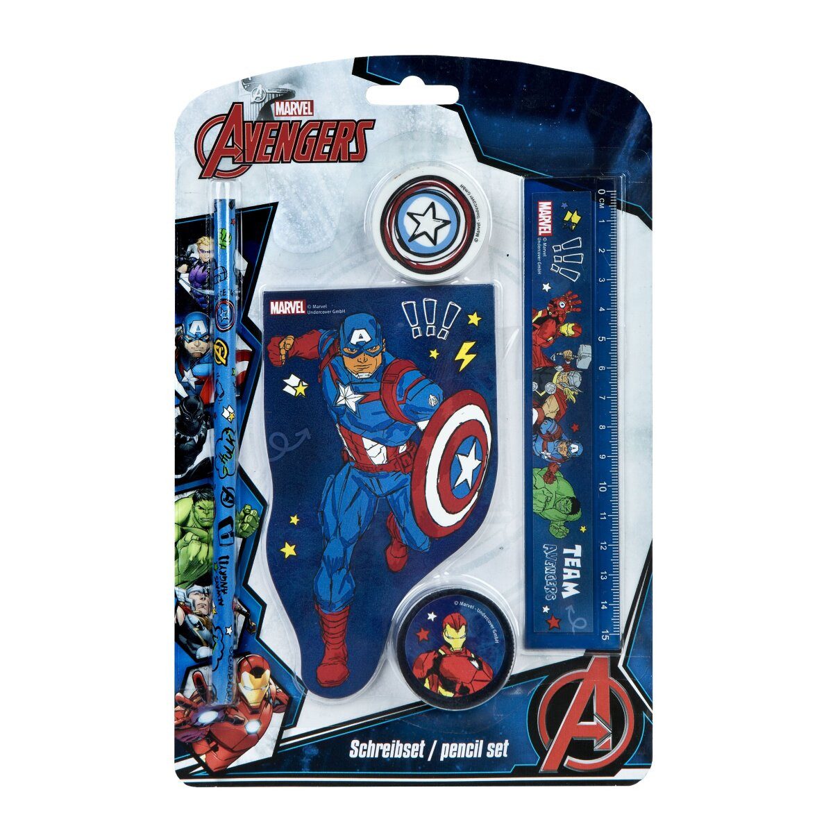 The AVENGERS Kreativset Avengers Schreib und Zeichenset 5-Teile Kreativität