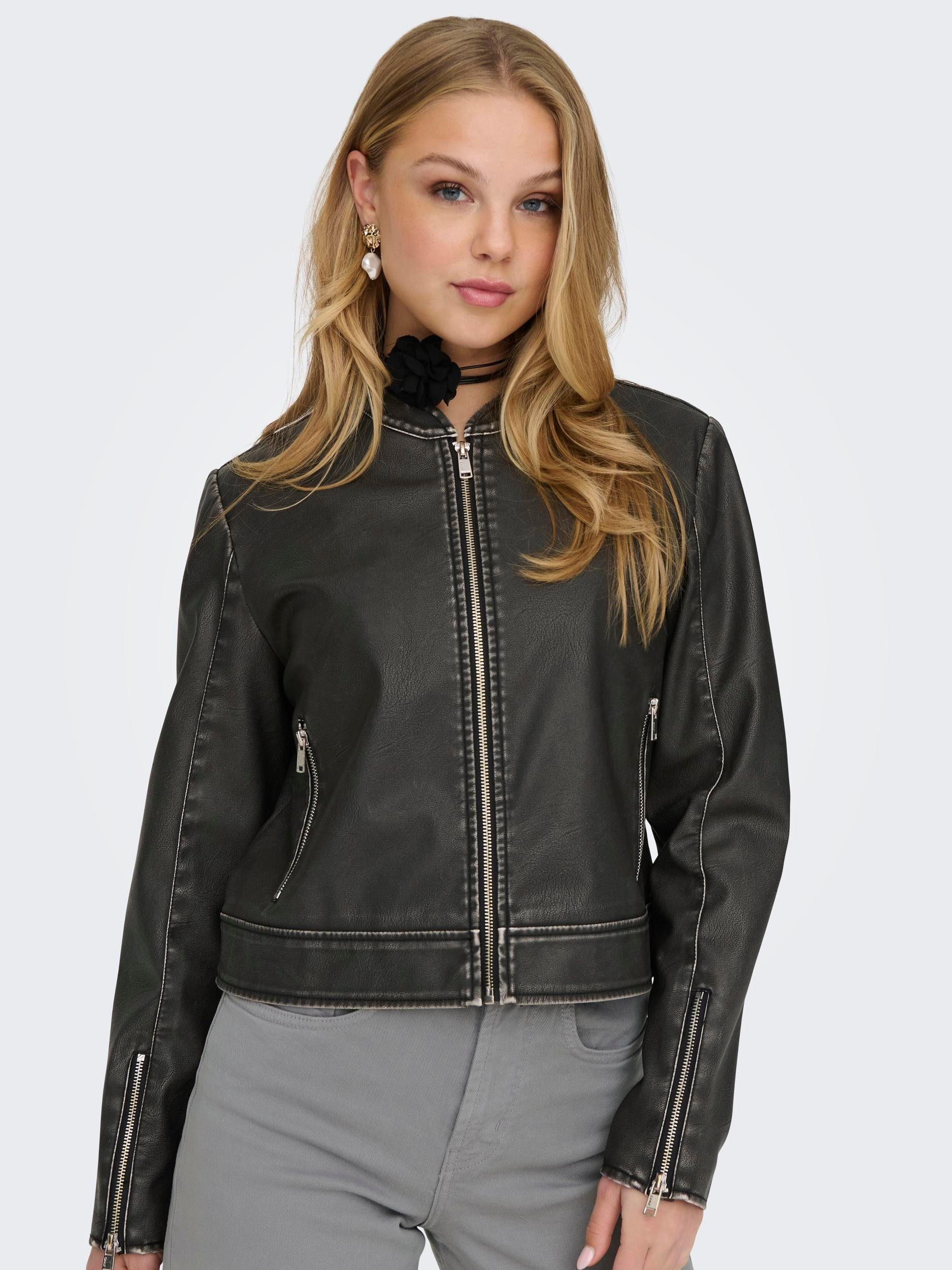 ONLY Lederjacke ONLMINDY FAUX LEATHER WASHED günstig online kaufen