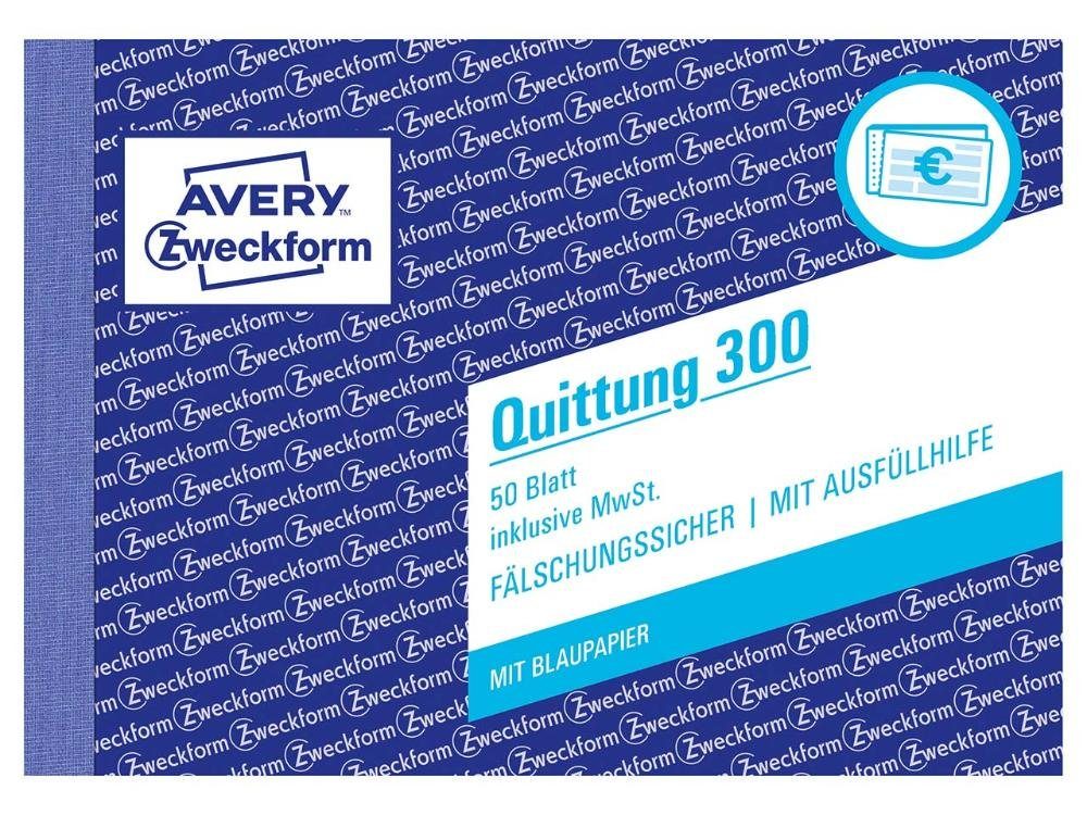 Formularblock Avery Zweckform Formularbuch '300' Quittung