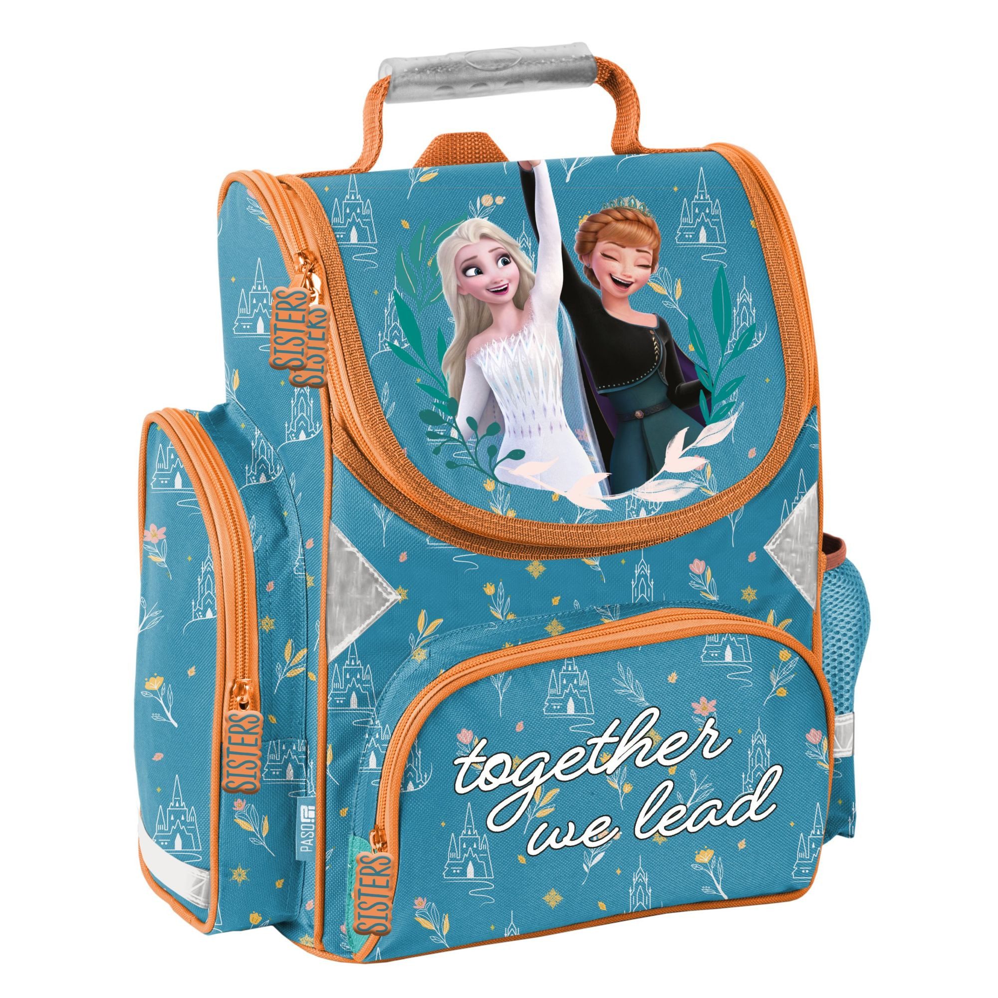 PASO Schulranzen 4-teiliges Schulset Frozen - blau (Schulranzen + Turnbeutel + befüllte Federmappe + Faulenzer) – Bild 2 von 5