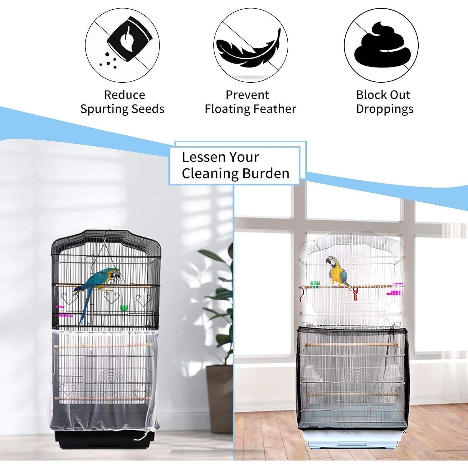 LuxusKollektion Vogelkäfig Universal Vogelkäfig Abdeckung Feder Samenfänger günstig online kaufen