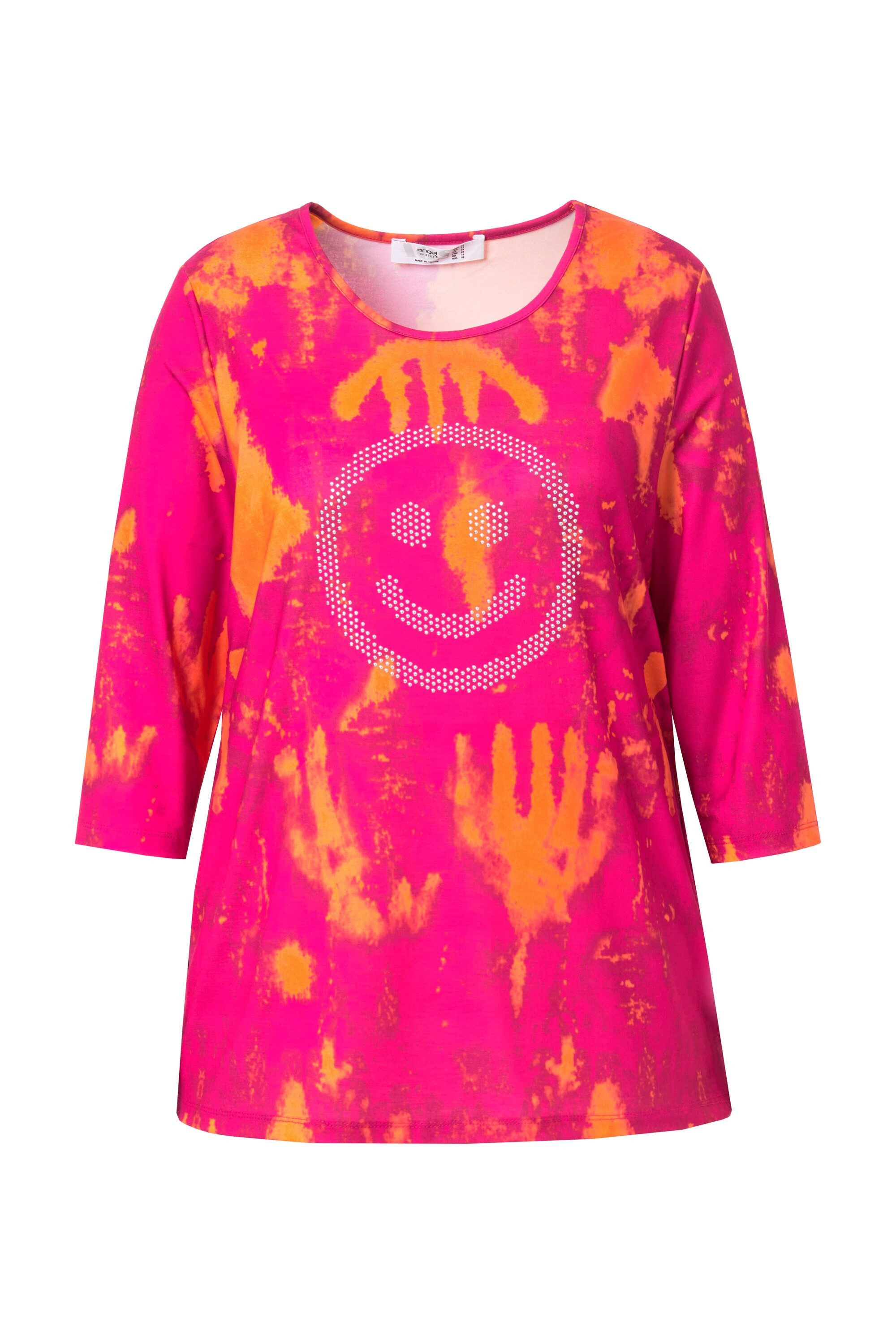 Angel of Style T-Shirt T-Shirt Straight Fit Smiley Batik-Muster günstig online kaufen