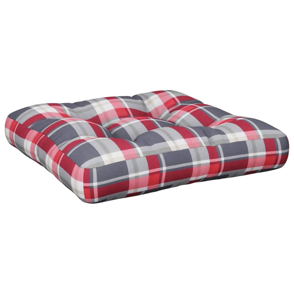 vidaXL Sitzauflage Palettenkissen Rot Karomuster 50x50x12 günstig online kaufen