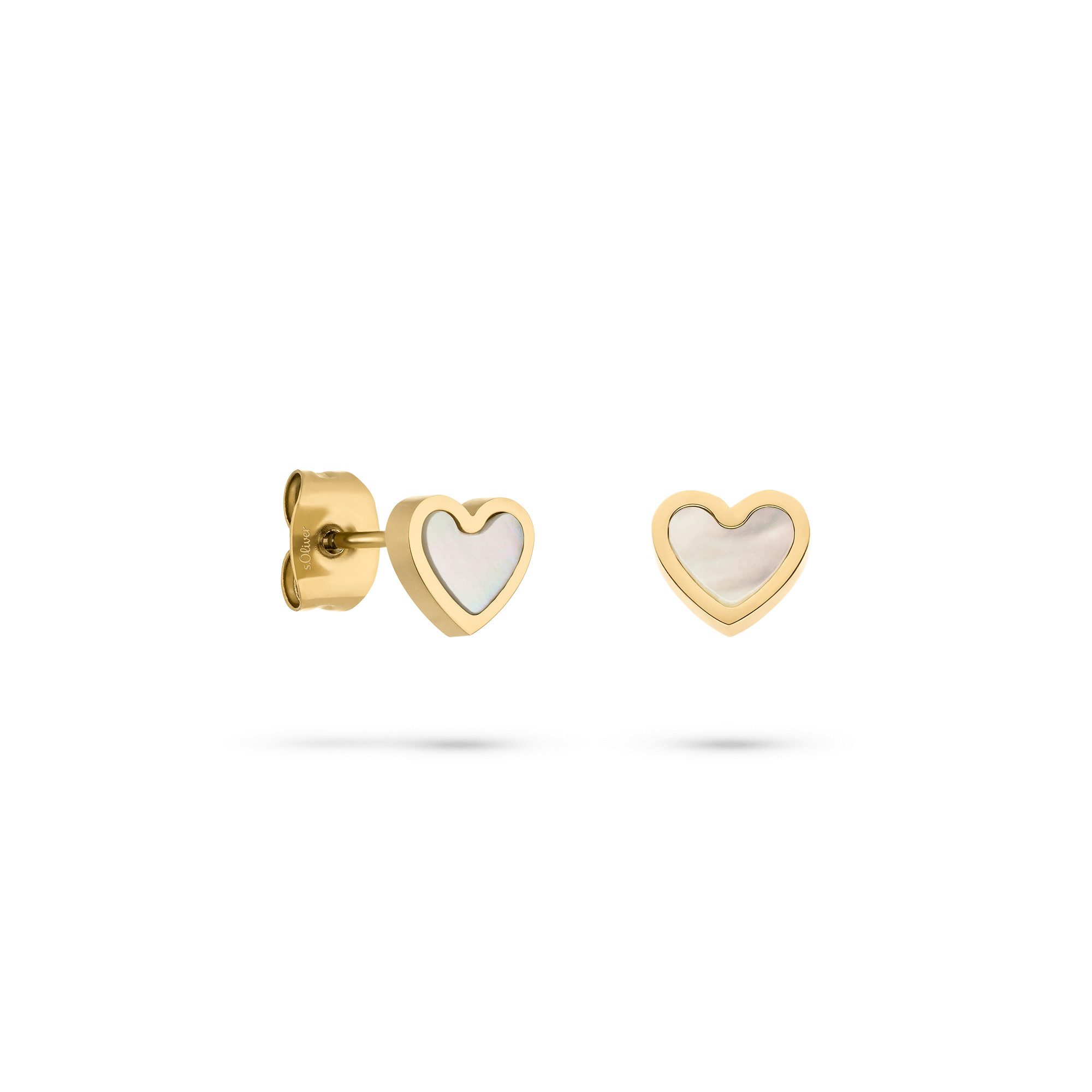s.Oliver Paar Ohrstecker Pearl Heart, Herz, mit Perlmutt