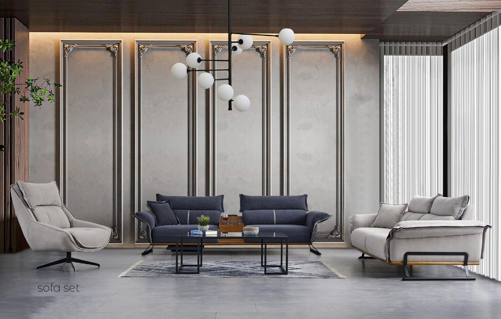 JVmoebel Sofa, Italienische 3tlg Möbel Sofagarnitur Stil Luxus Sofa
