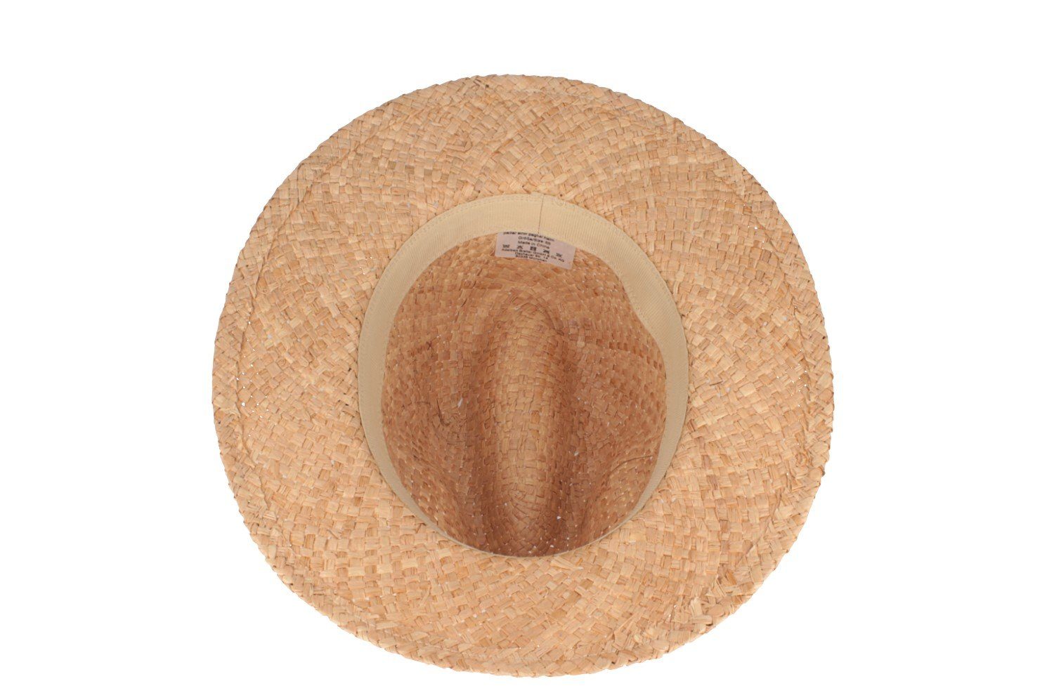 Breiter Strohhut Raffia Strohhut luftig leicht Kunstlederband