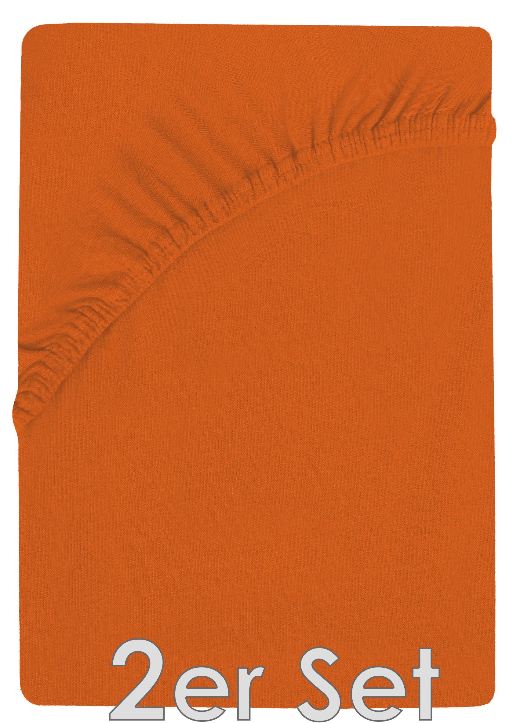 NatureMark Spannbettlaken Jersey Spannbetttuch, 100% Baumwolle, Gummizug: rundum, (2 Stück), Kinder Spannbetttuch, für Baby-/Kinderbett, 70x140 cm, Terrakotta