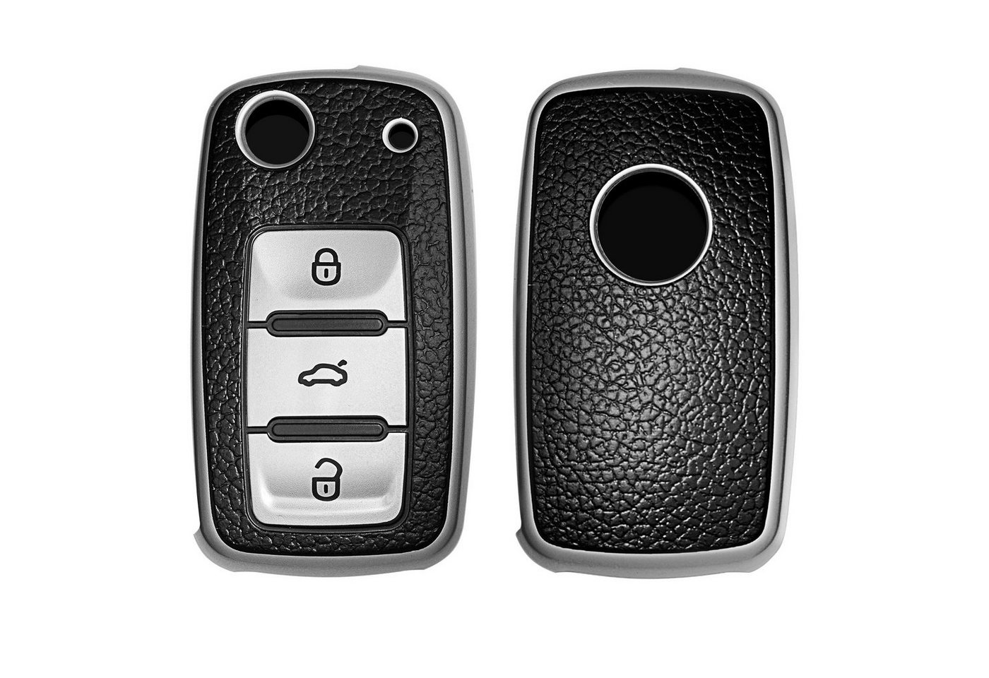 kwmobile Schlüsseltasche Autoschlüssel Hülle für VW Skoda Seat (1-tlg), TPU Schutzhülle Schlüsselhülle Cover
