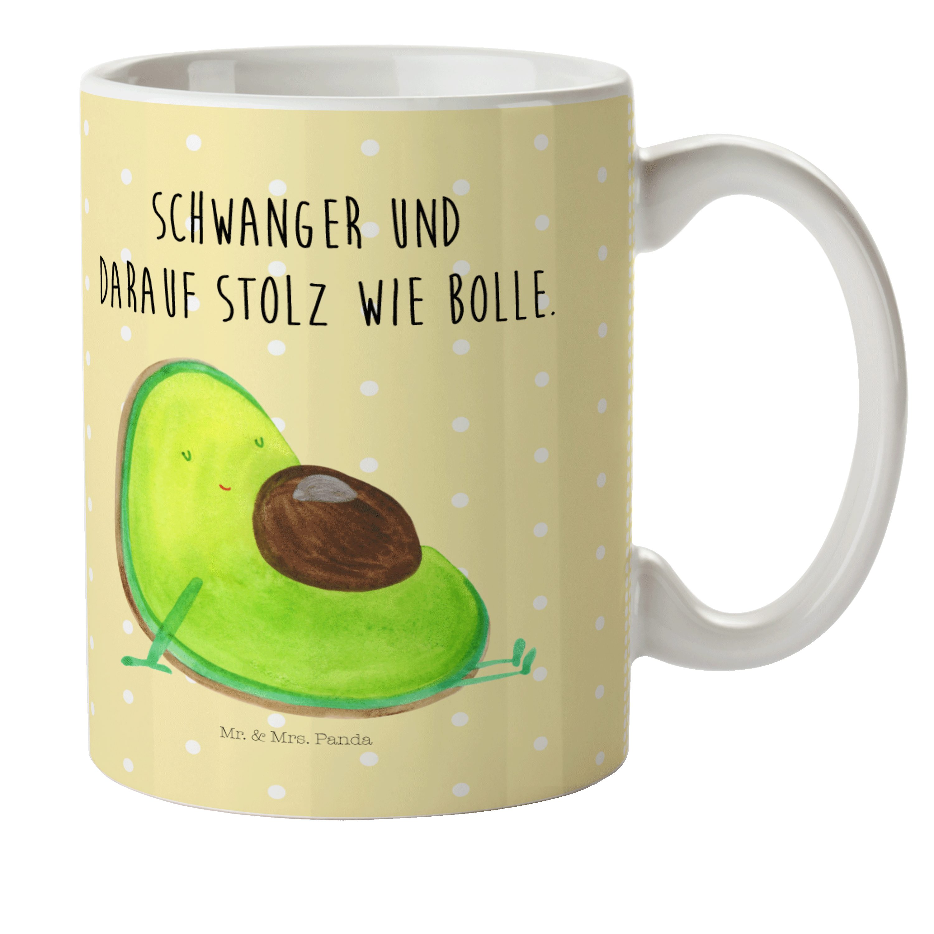 Mr. & Mrs. Panda Kinderbecher Gelb Geschenk, - - Pastell Kunstst, Baby, Babyparty, schwanger Avocado Kunststoff