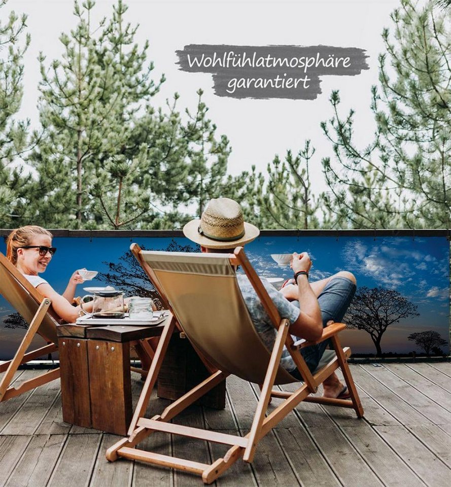 Thumbnail - MyMaxxi Sichtschutzelement Balkonbanner Dämmerung am See Balkon Sichtschutz Garten